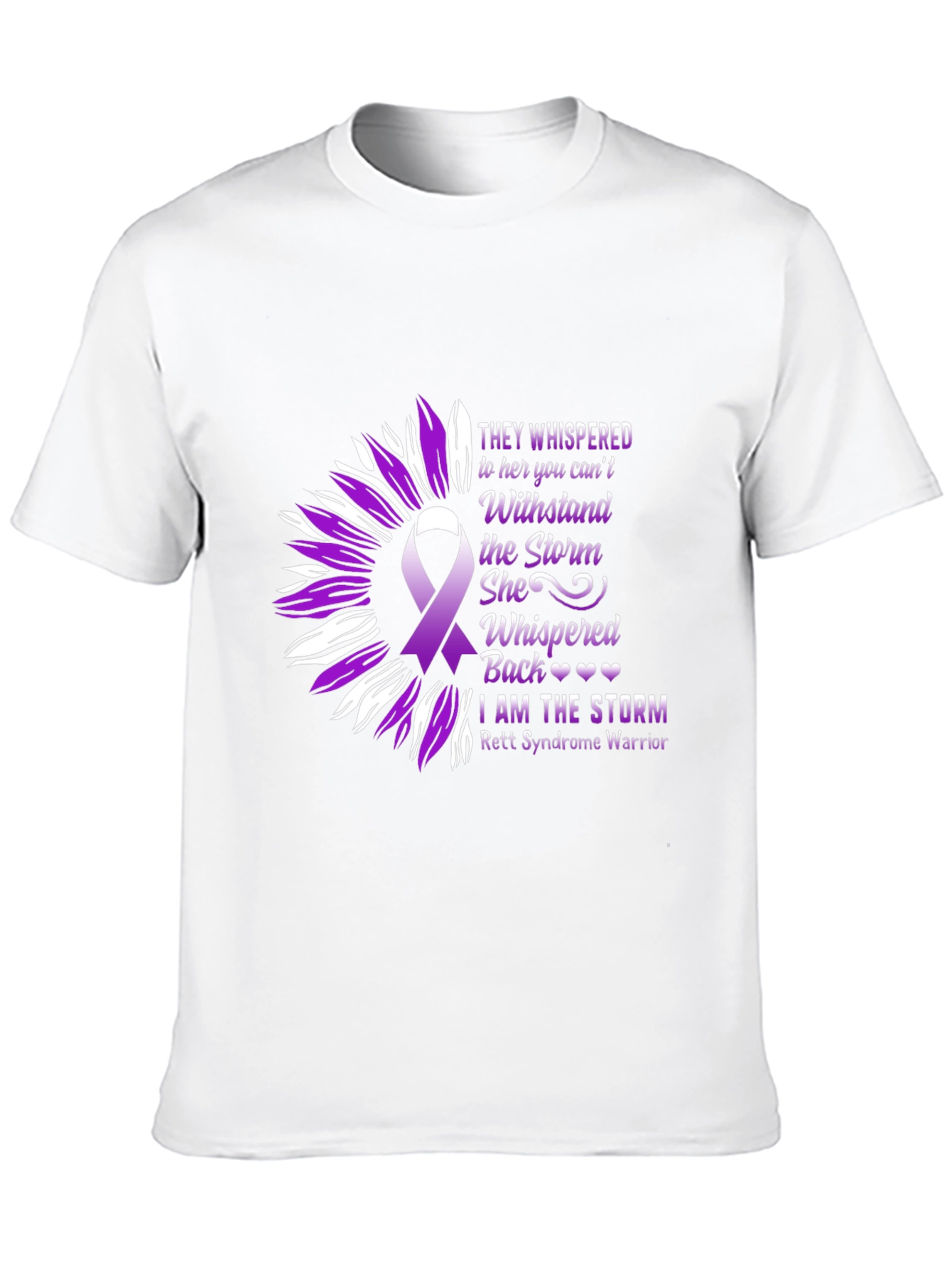 Rett Syndrome Warrior T-Shirt Sunflower Ribbon