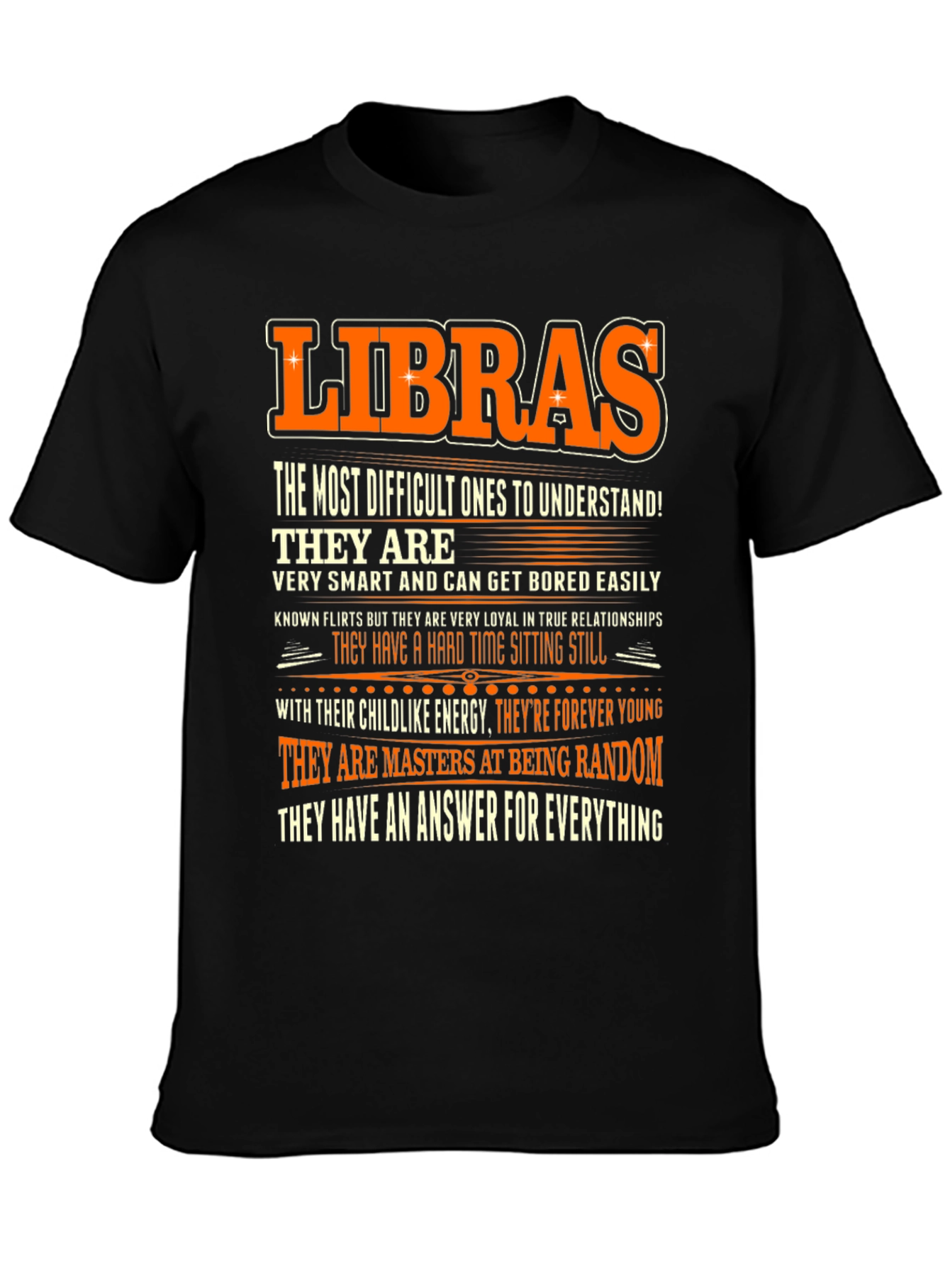 Libra Zodiac Sign T-Shirt: Smart Loyal and Random