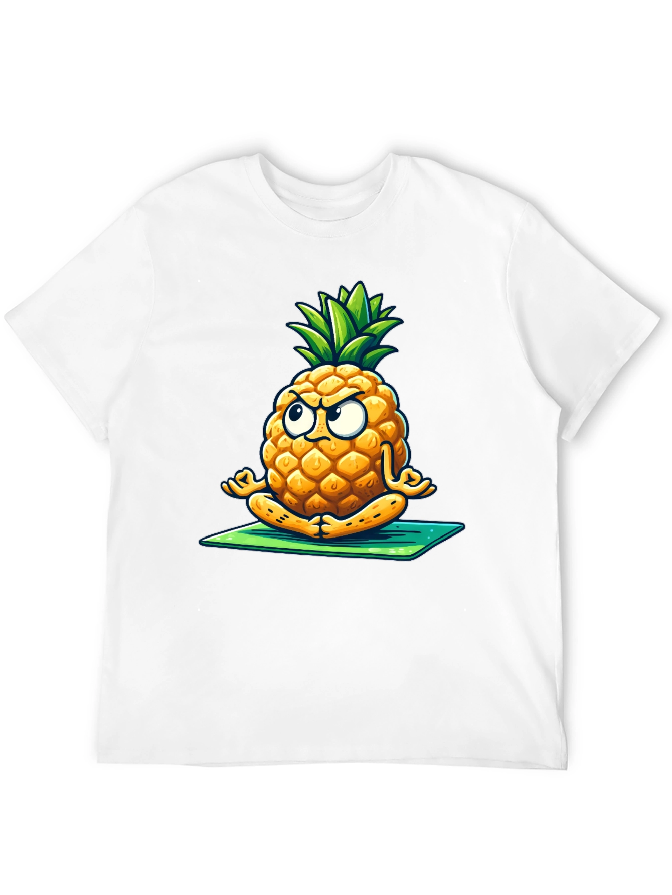 Zen Pineapple T-Shirt - Meditating Fruit Tee
