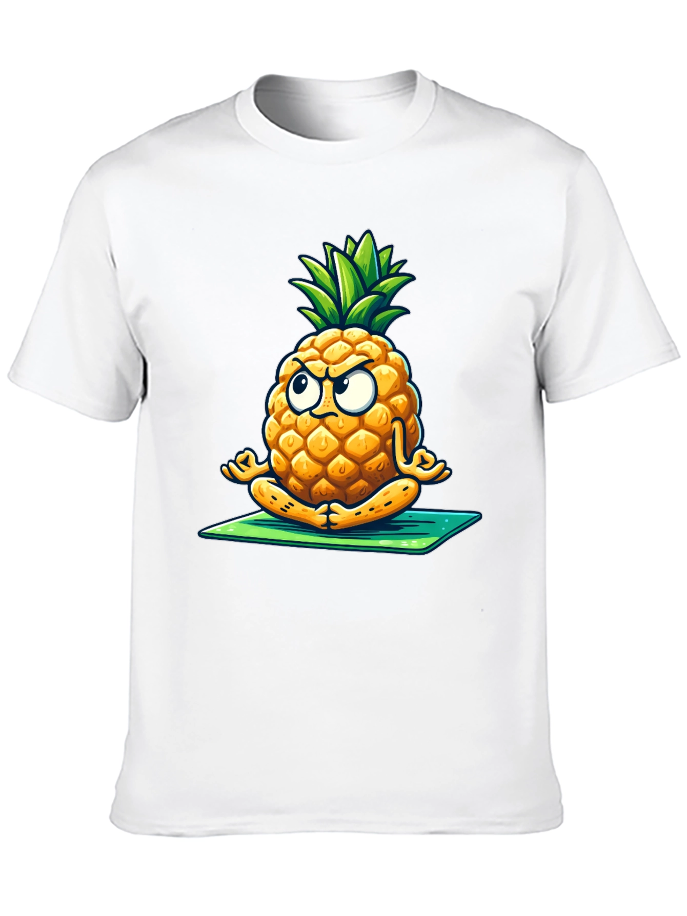 Zen Pineapple T-Shirt - Meditating Fruit Tee