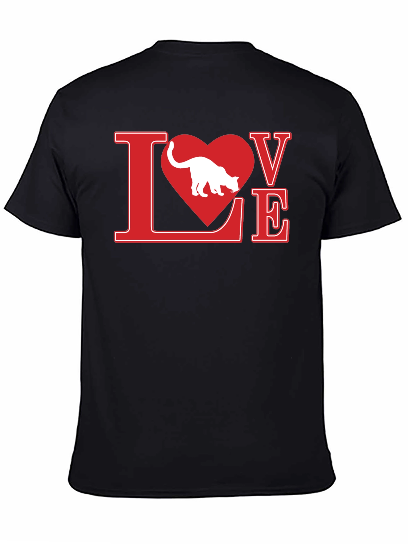 Love Cat T-Shirt - Black