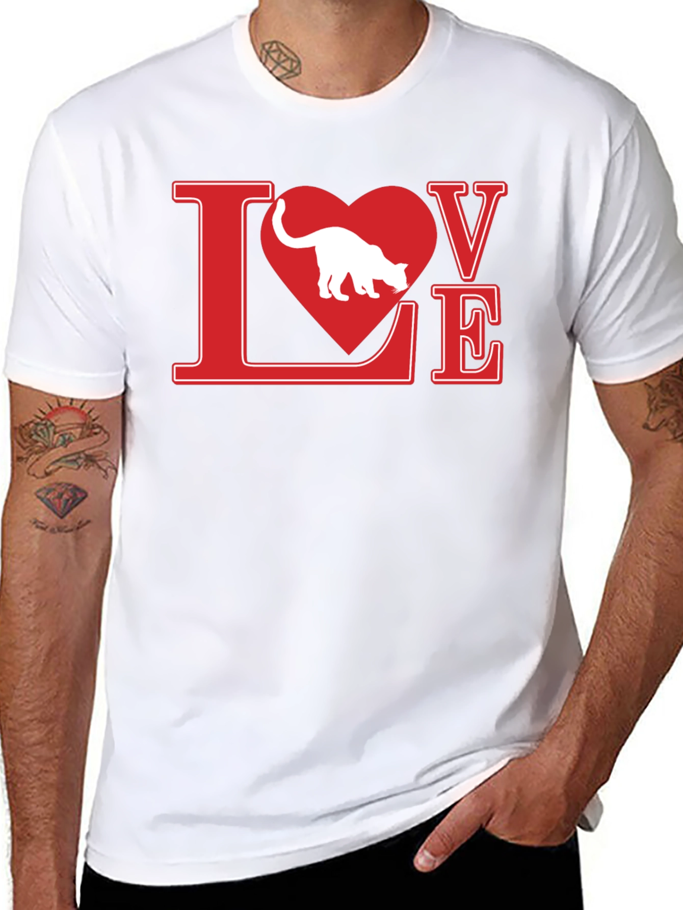 Love Cat T-Shirt - Black