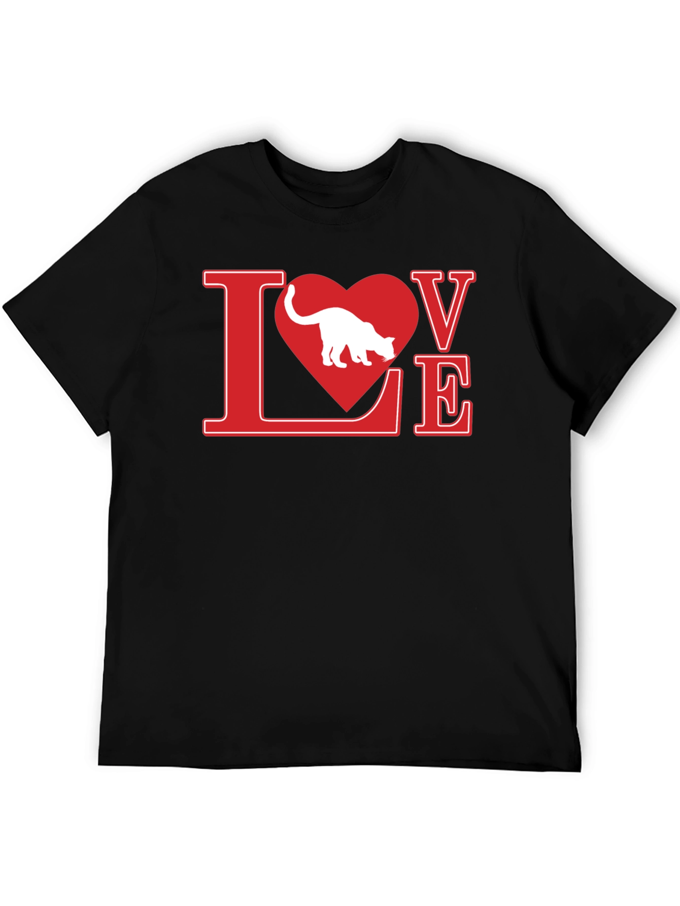 Love Cat T-Shirt - Black
