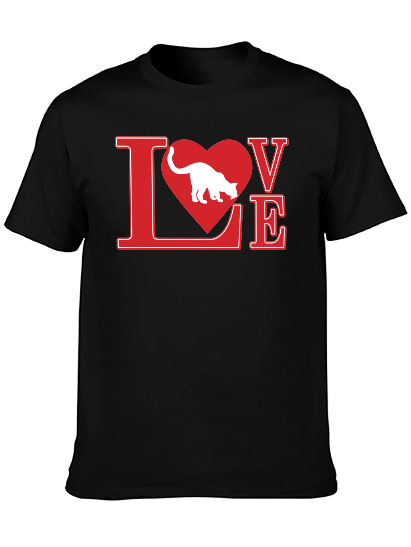 Love Cat T-Shirt - Black