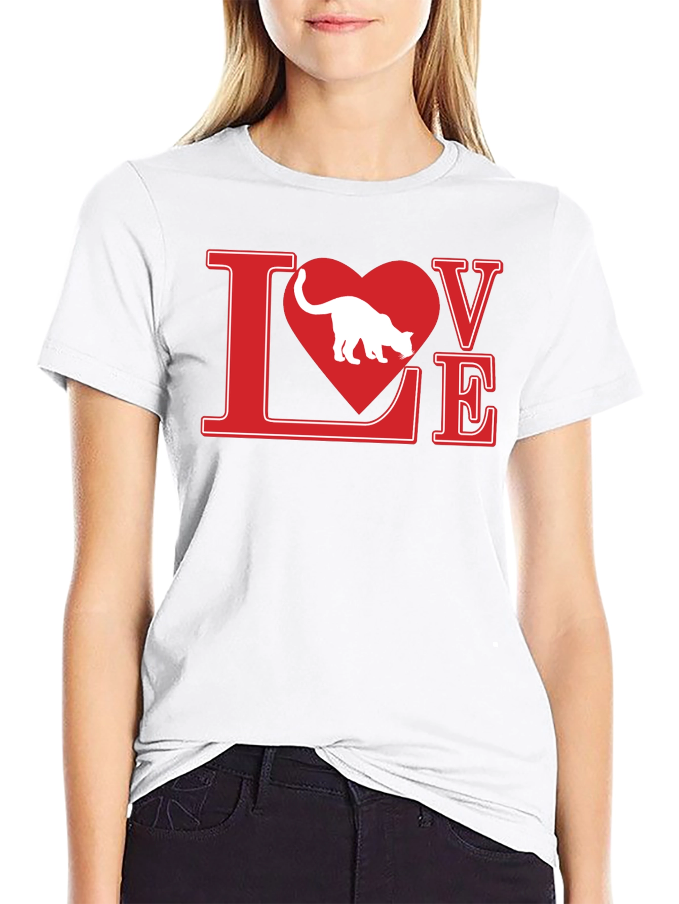 Love Cat T-Shirt - Black