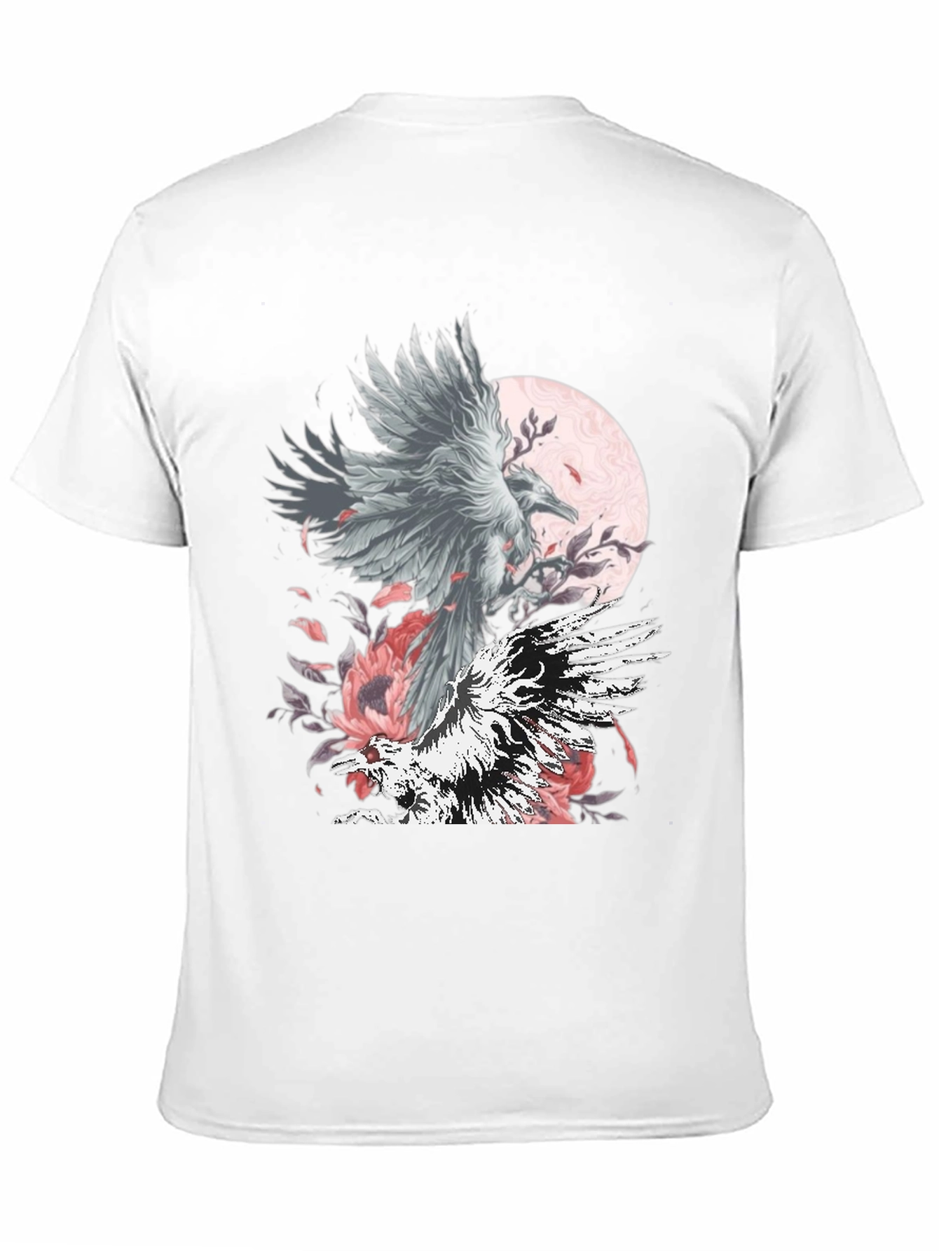 Raven Moon Graphic Tee - Black Cotton