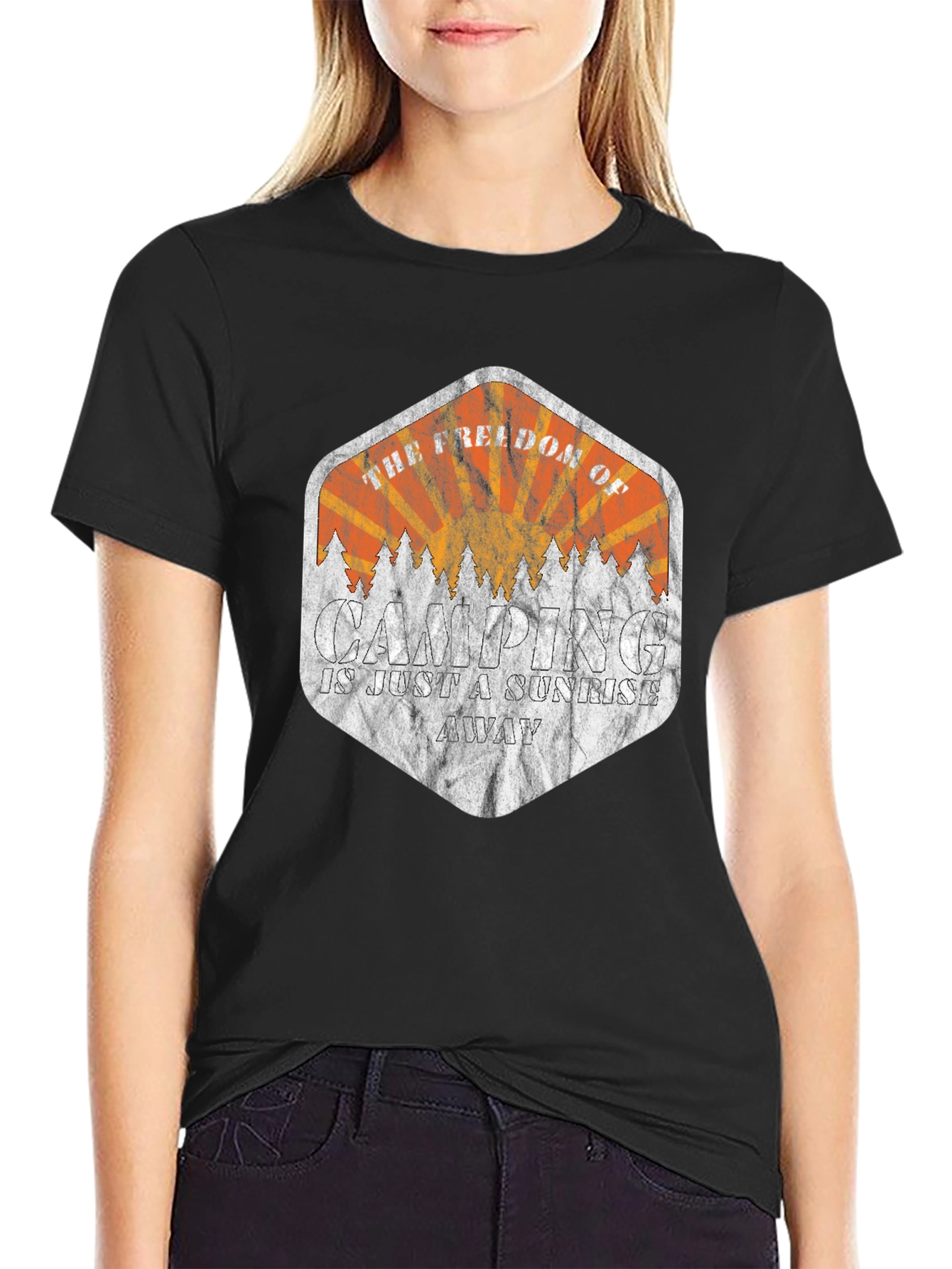 Camping Sunrise Graphic Tee - Freedom Awaits
