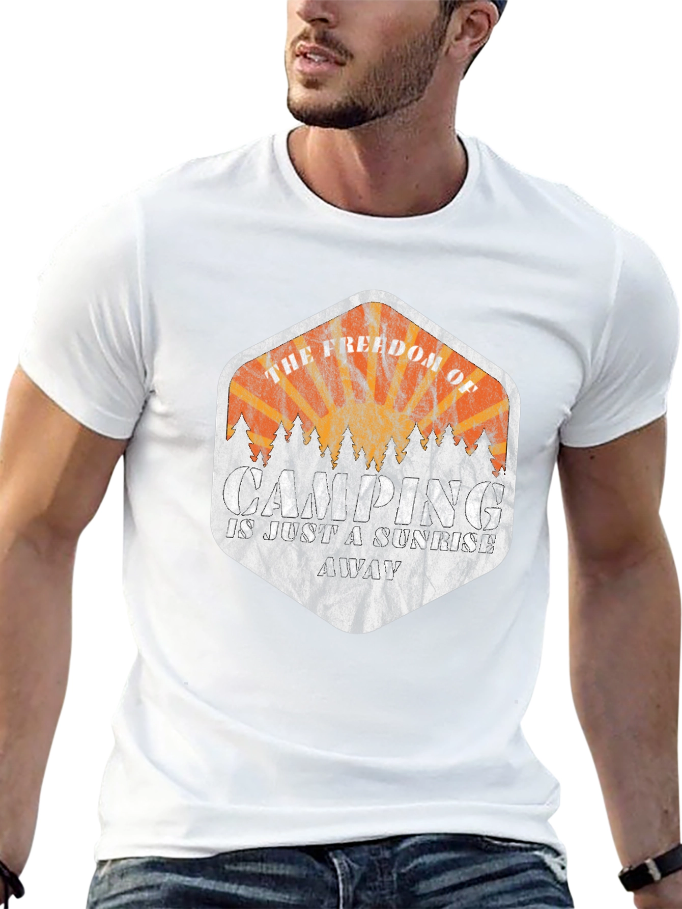 Camping Sunrise Graphic Tee - Freedom Awaits
