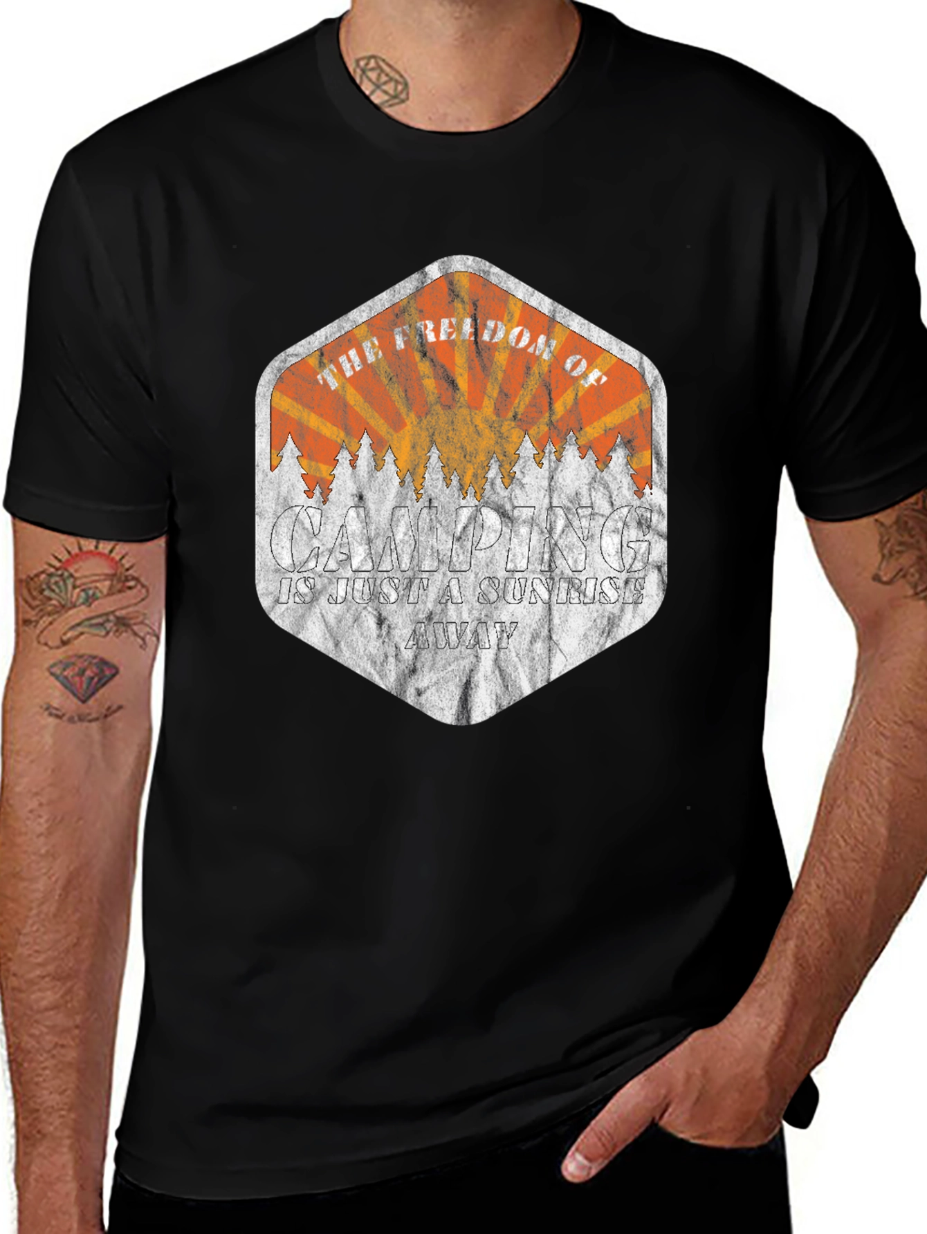 Camping Sunrise Graphic Tee - Freedom Awaits