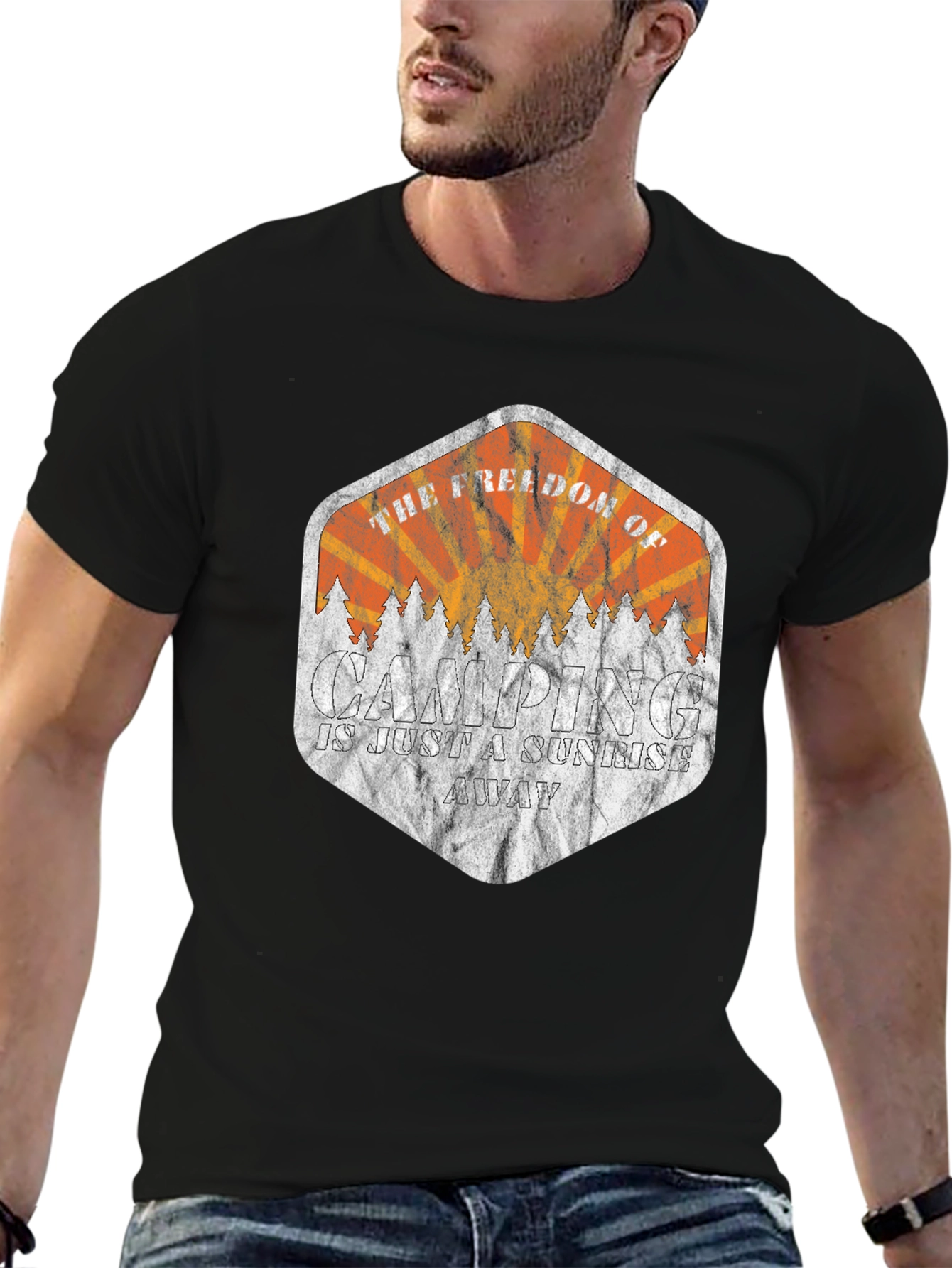 Camping Sunrise Graphic Tee - Freedom Awaits