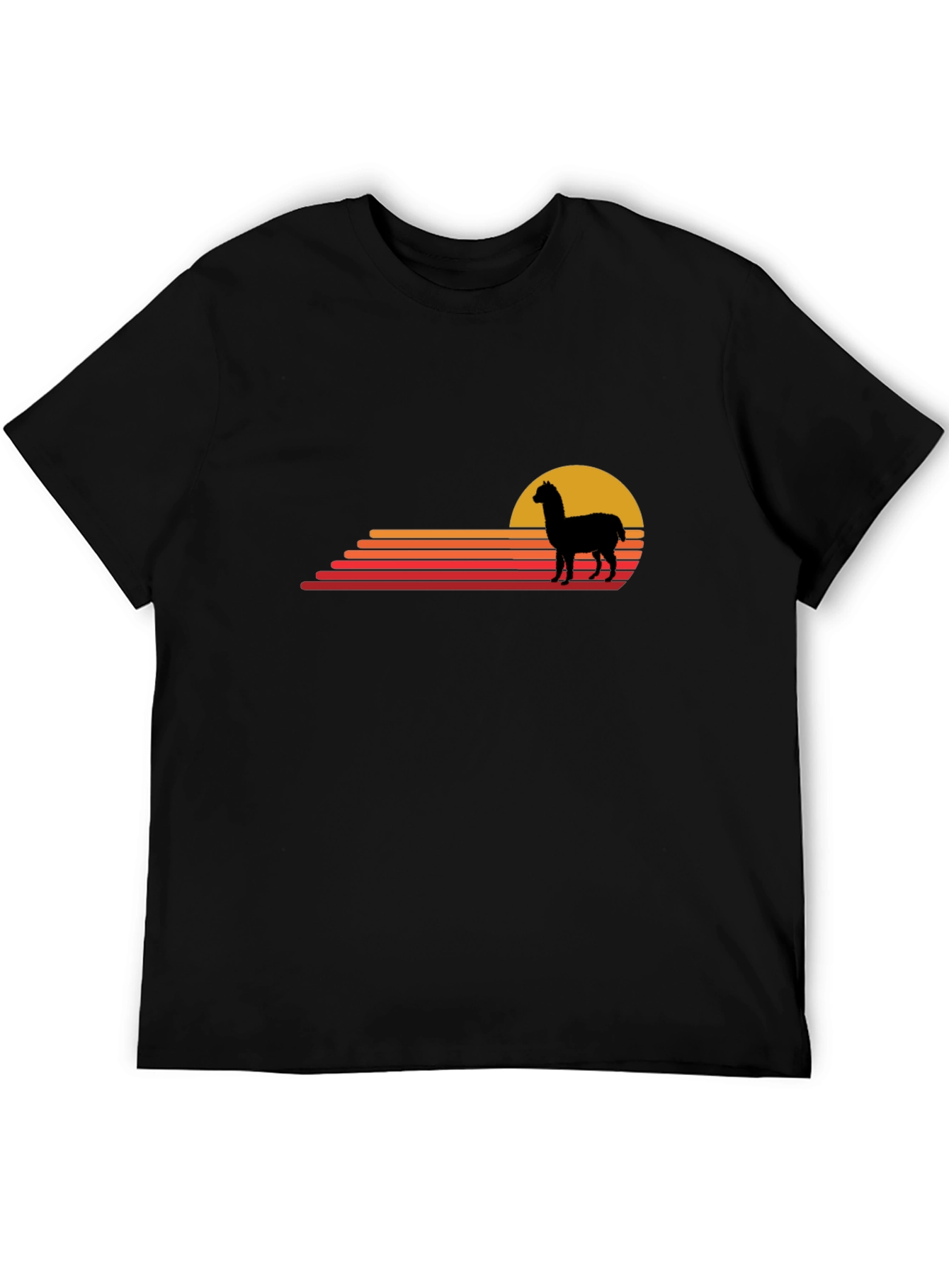 Alpaca Sunset Graphic Tee - Retro Style