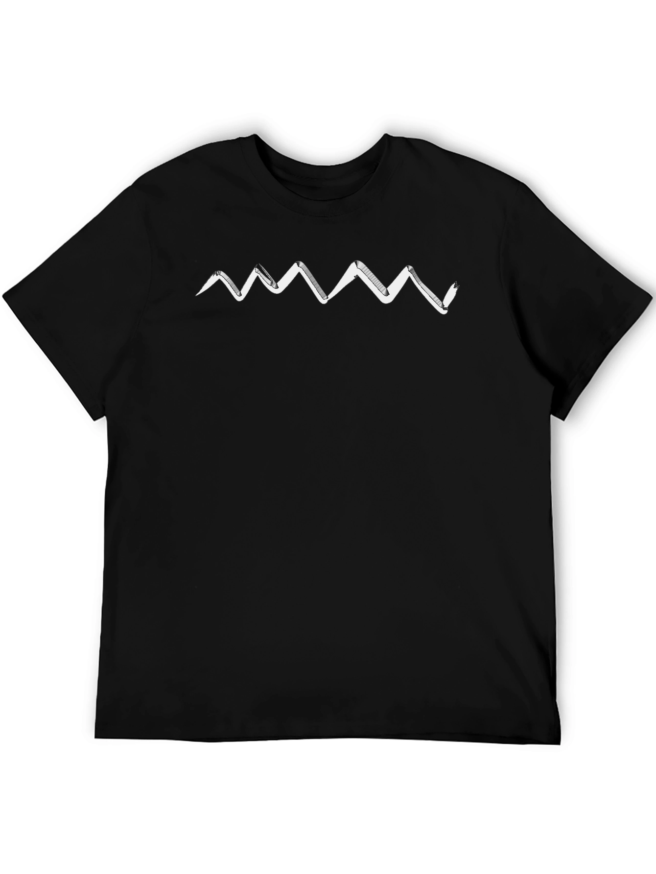 Modern Zigzag Graphic Black T-Shirt