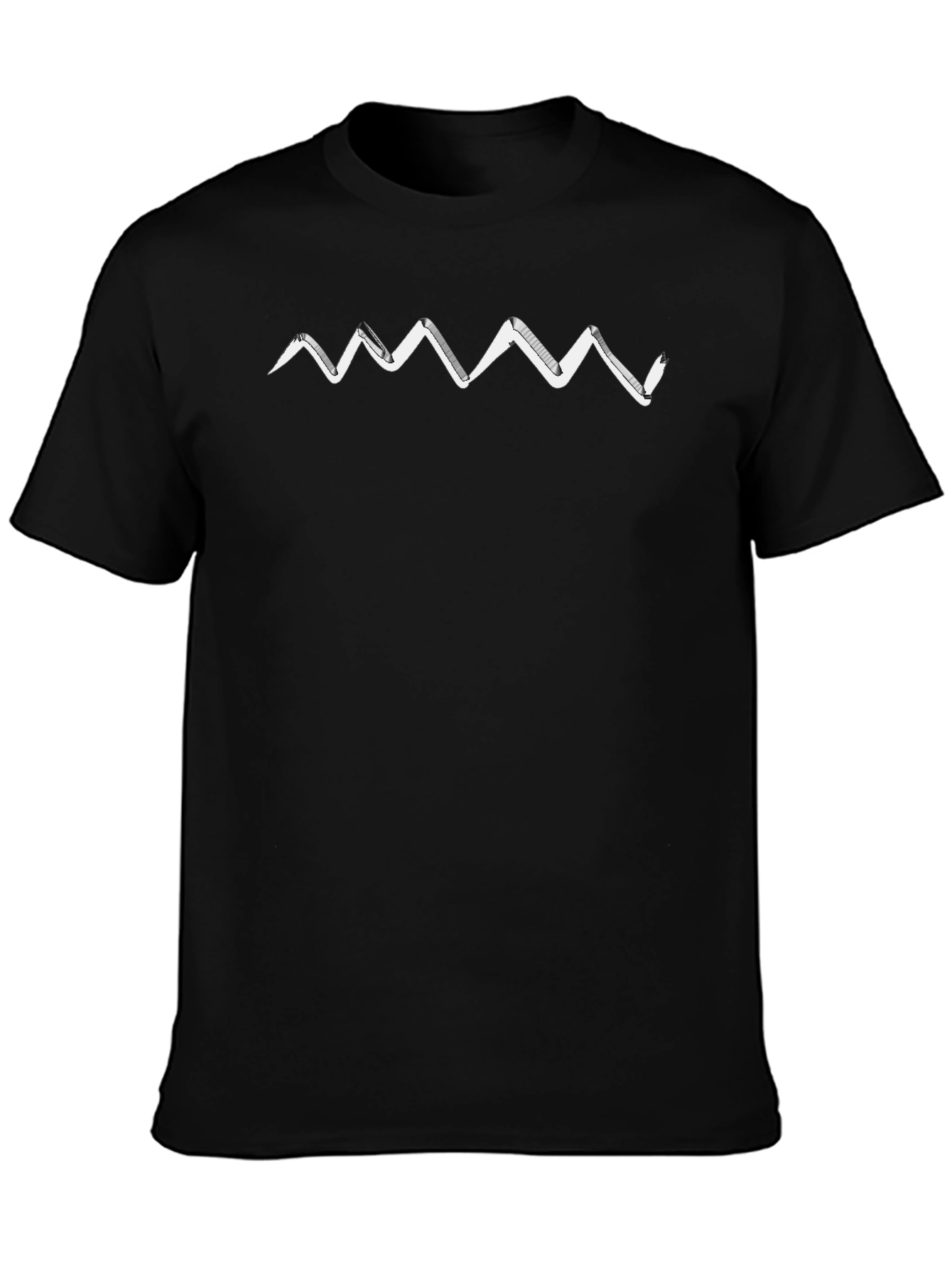 Modern Zigzag Graphic Black T-Shirt