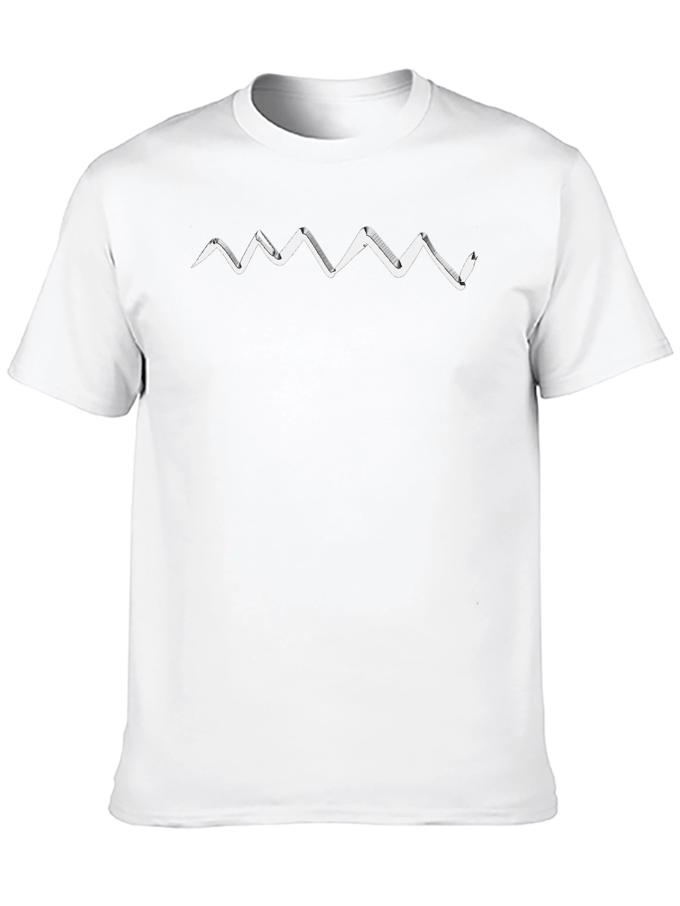 Modern Zigzag Graphic Black T-Shirt