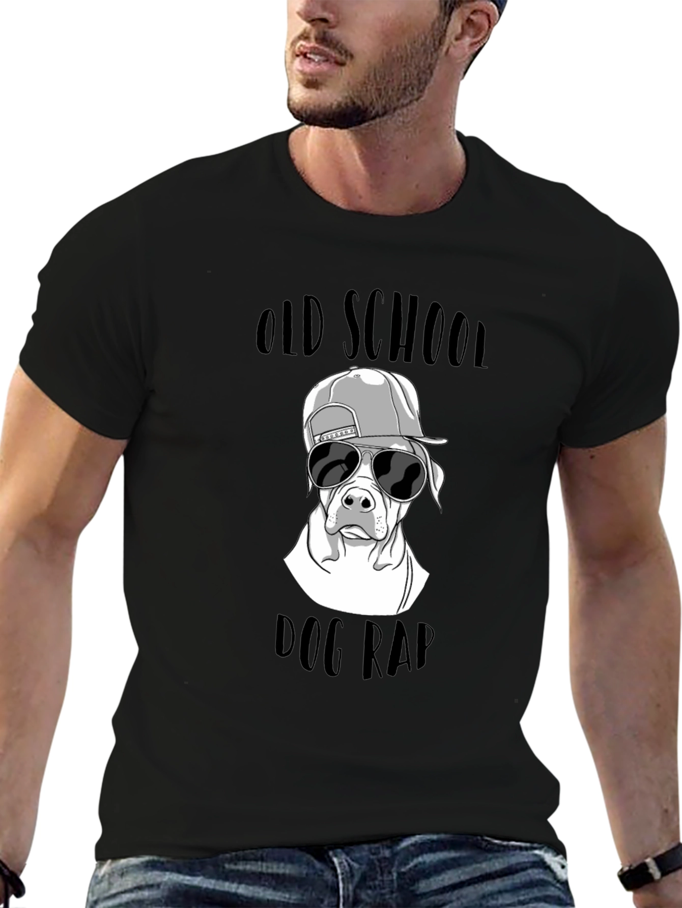 Old School Dog Rap Graphic T-Shirt
