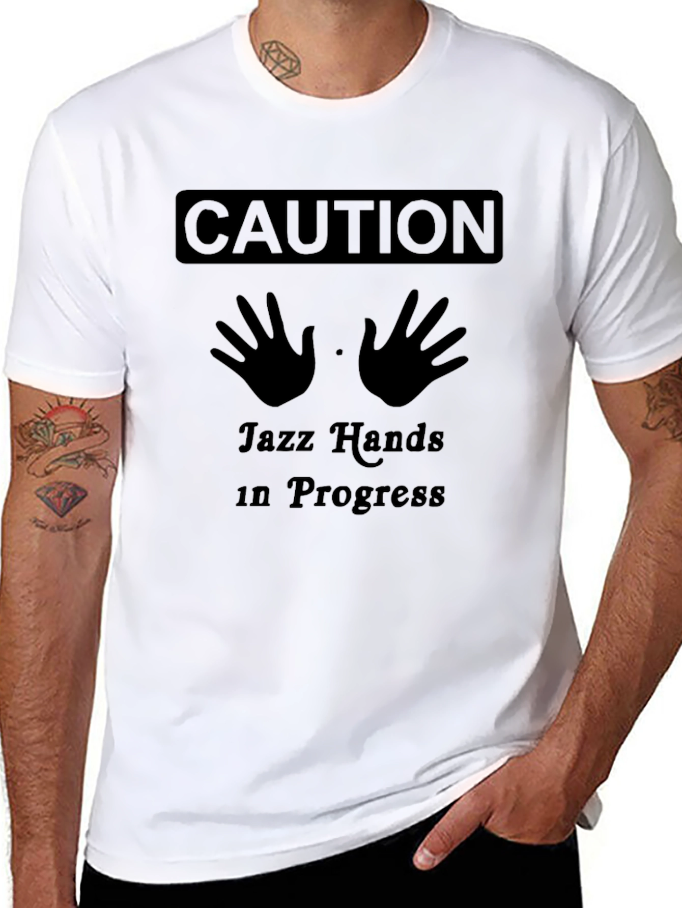 Caution Jazz Hands In Progress Graphic Tee