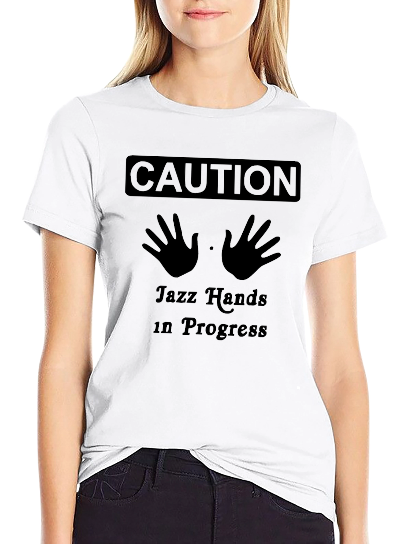 Caution Jazz Hands In Progress Graphic Tee