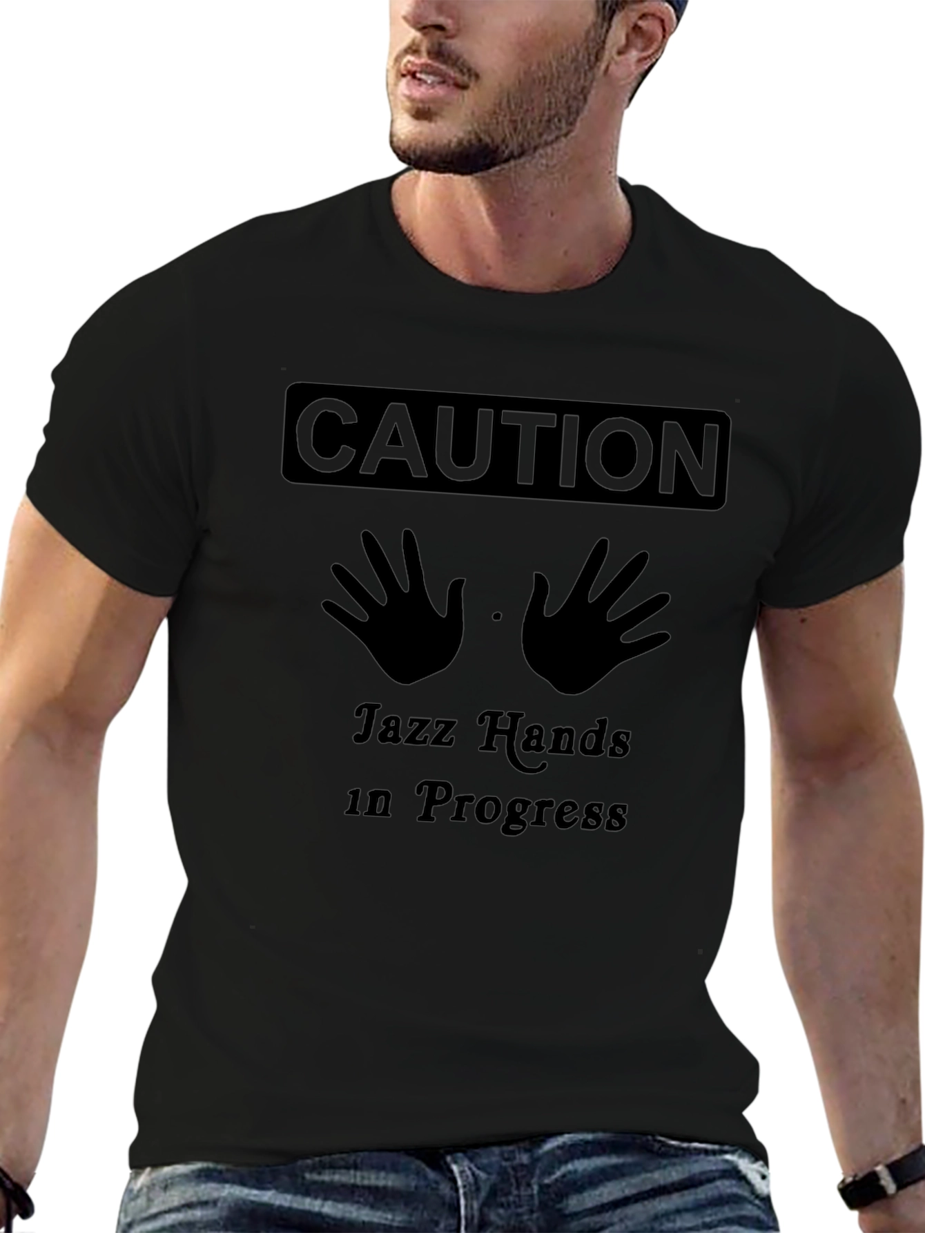 Caution Jazz Hands In Progress Graphic Tee