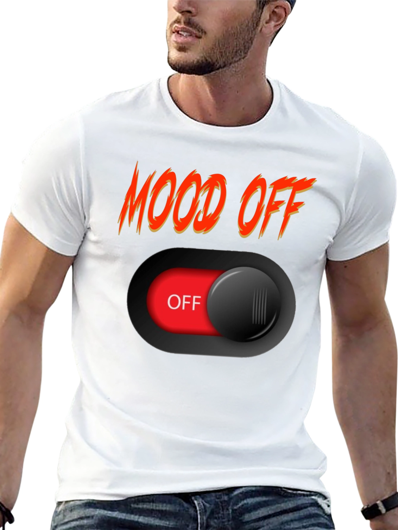 Mood Off Graphic Tee - Black Cotton T-Shirt