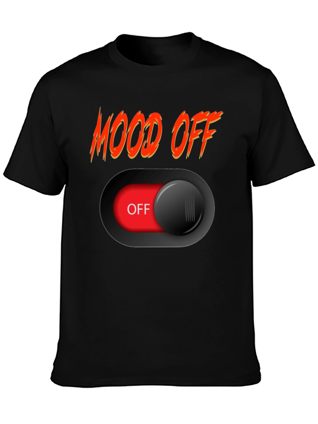 Mood Off Graphic Tee - Black Cotton T-Shirt