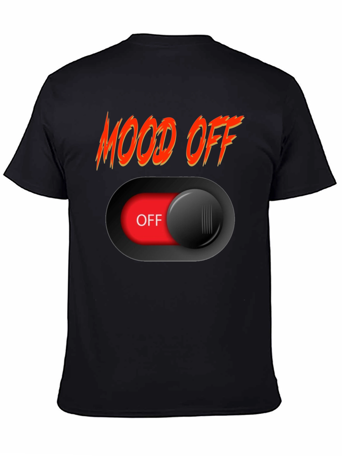 Mood Off Graphic Tee - Black Cotton T-Shirt