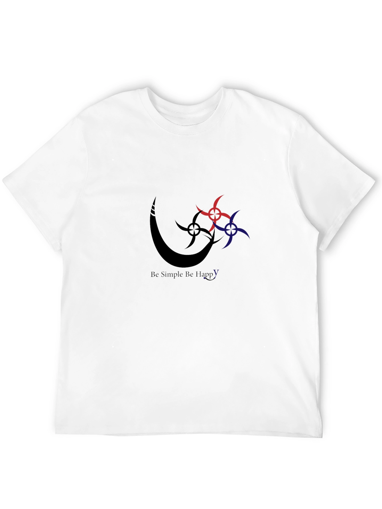 Stylish Black Graphic Tee - Be Simple Be Happy