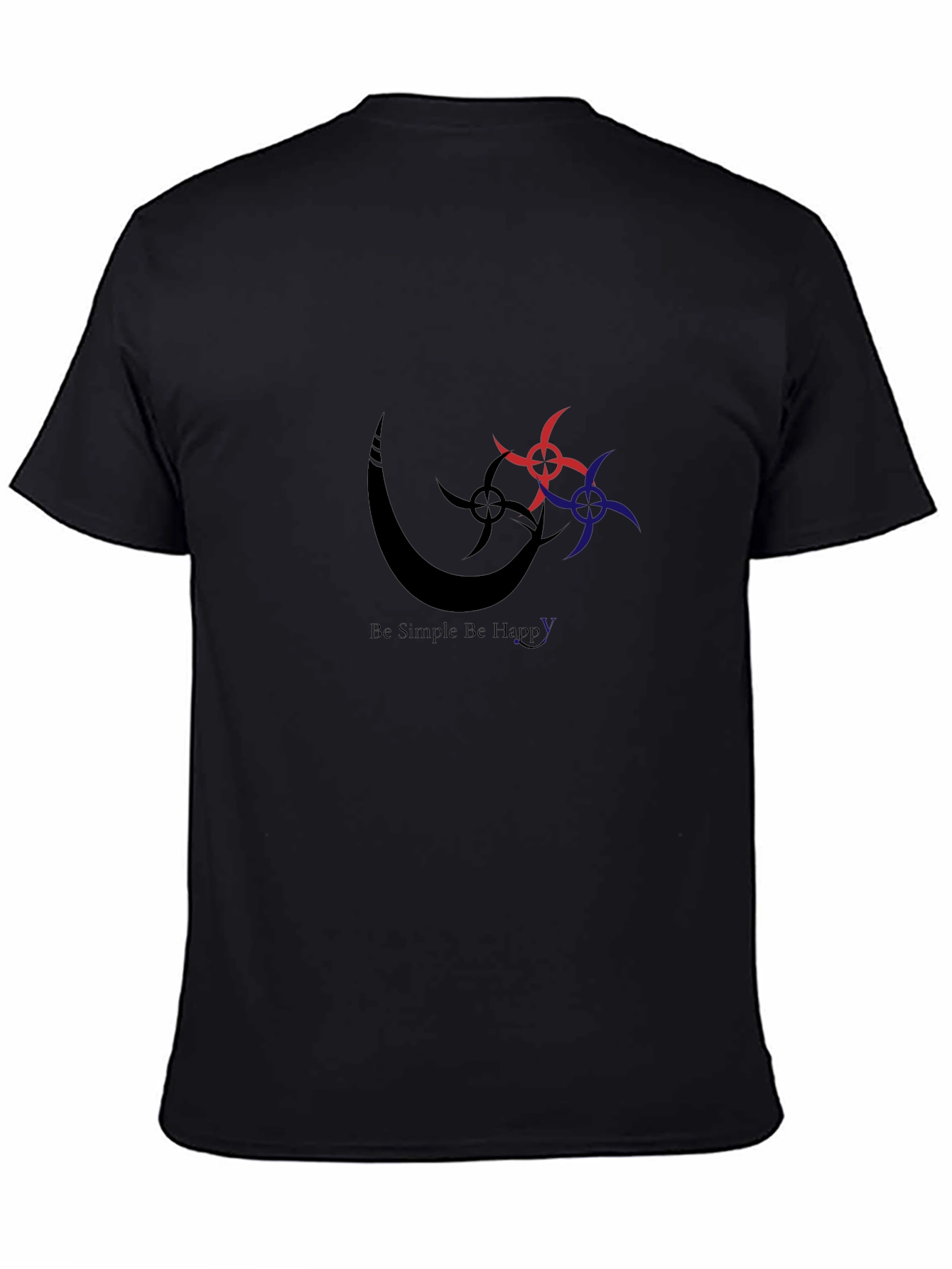 Stylish Black Graphic Tee - Be Simple Be Happy