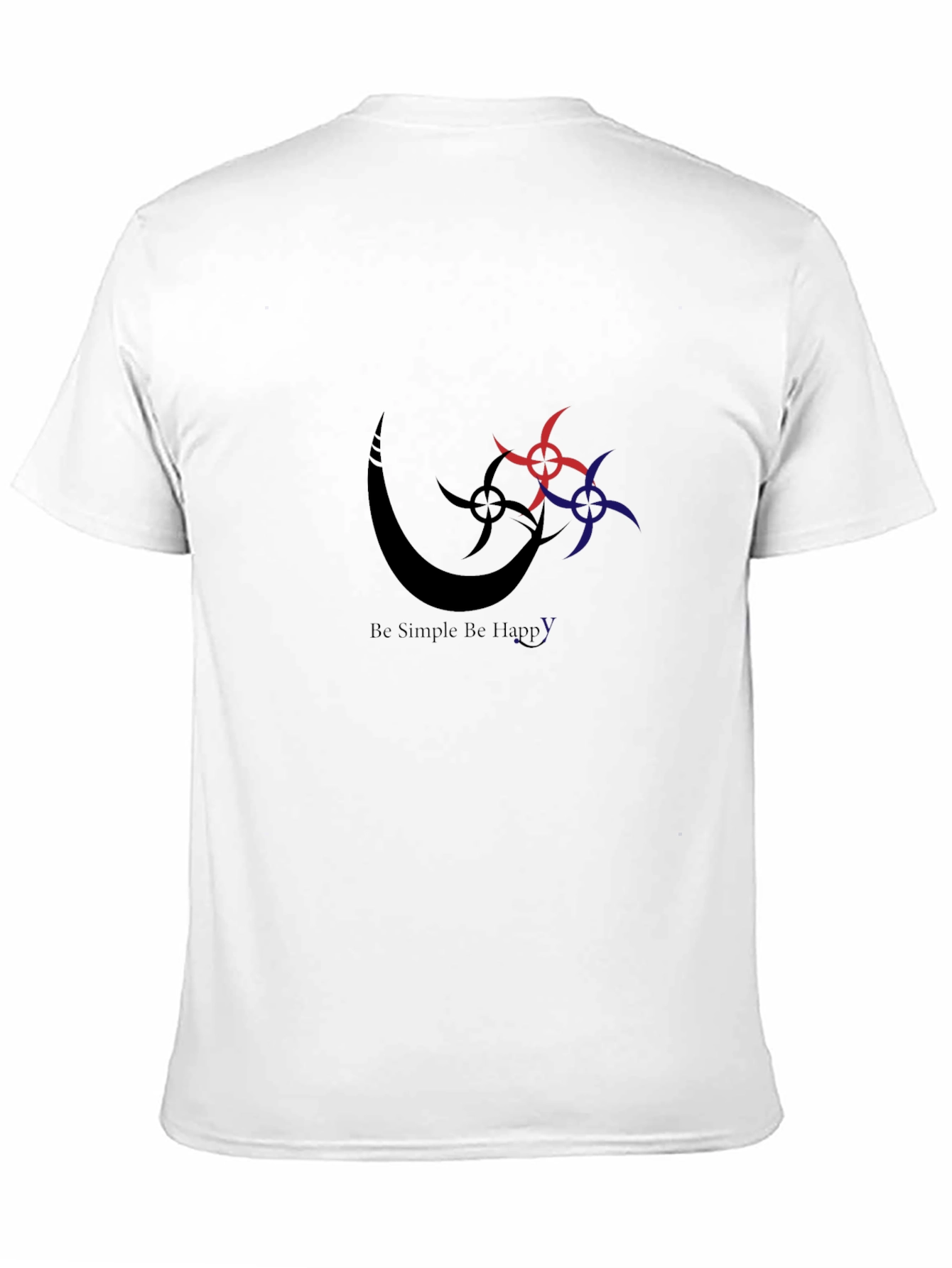Stylish Black Graphic Tee - Be Simple Be Happy
