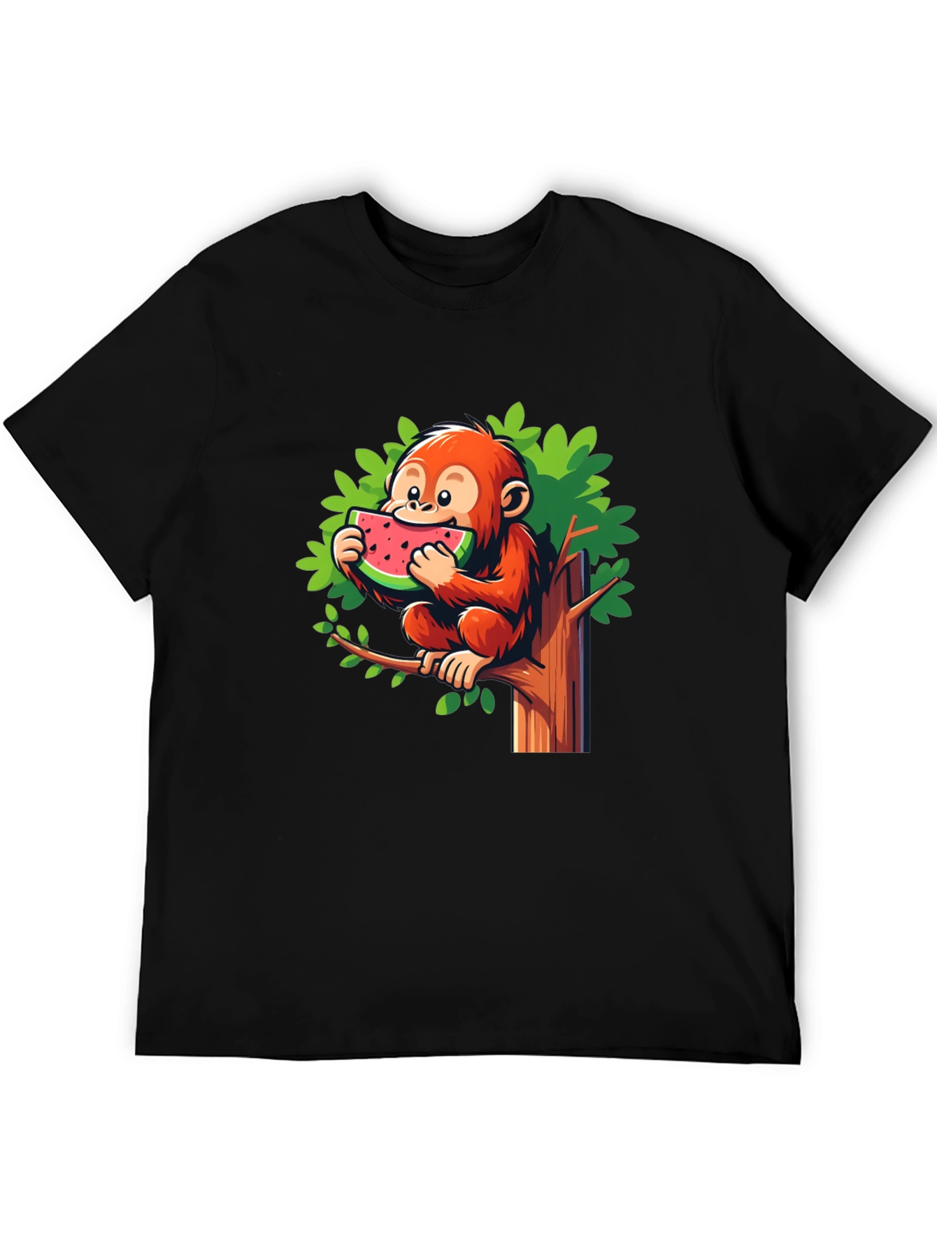 Monkey Eating Watermelon Graphic Tee - Fun & Unique!