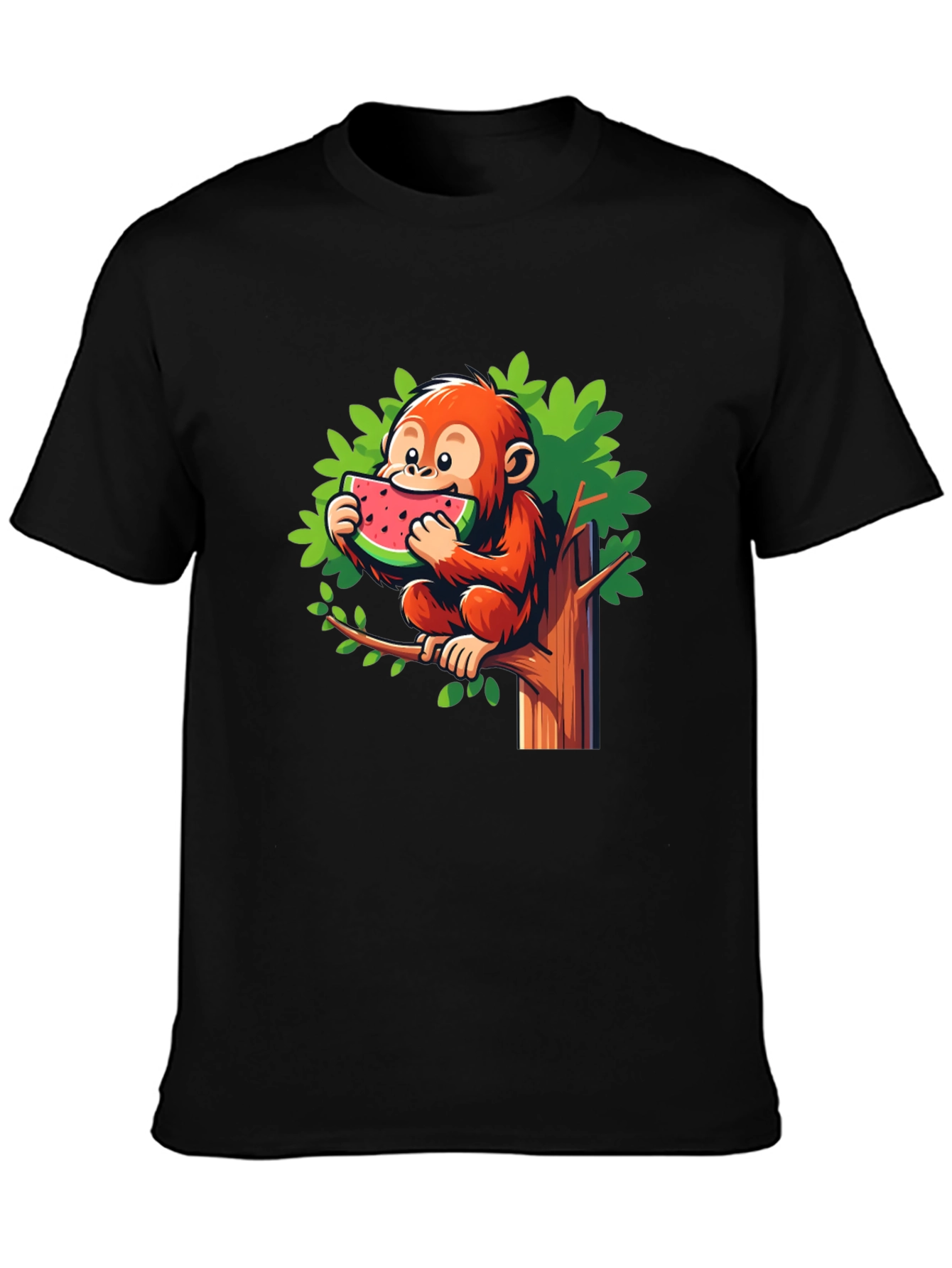 Monkey Eating Watermelon Graphic Tee - Fun & Unique!