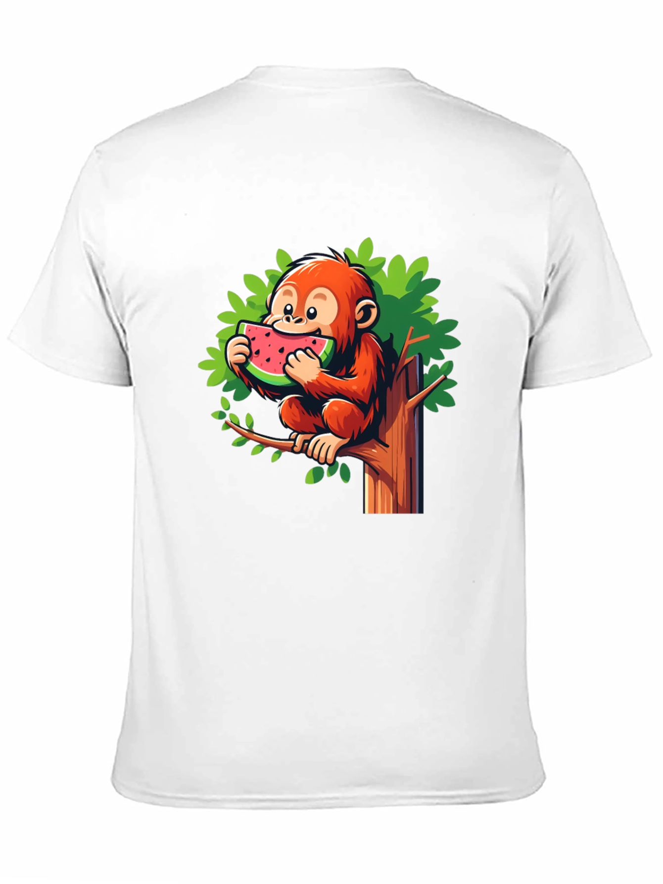 Monkey Eating Watermelon Graphic Tee - Fun & Unique!