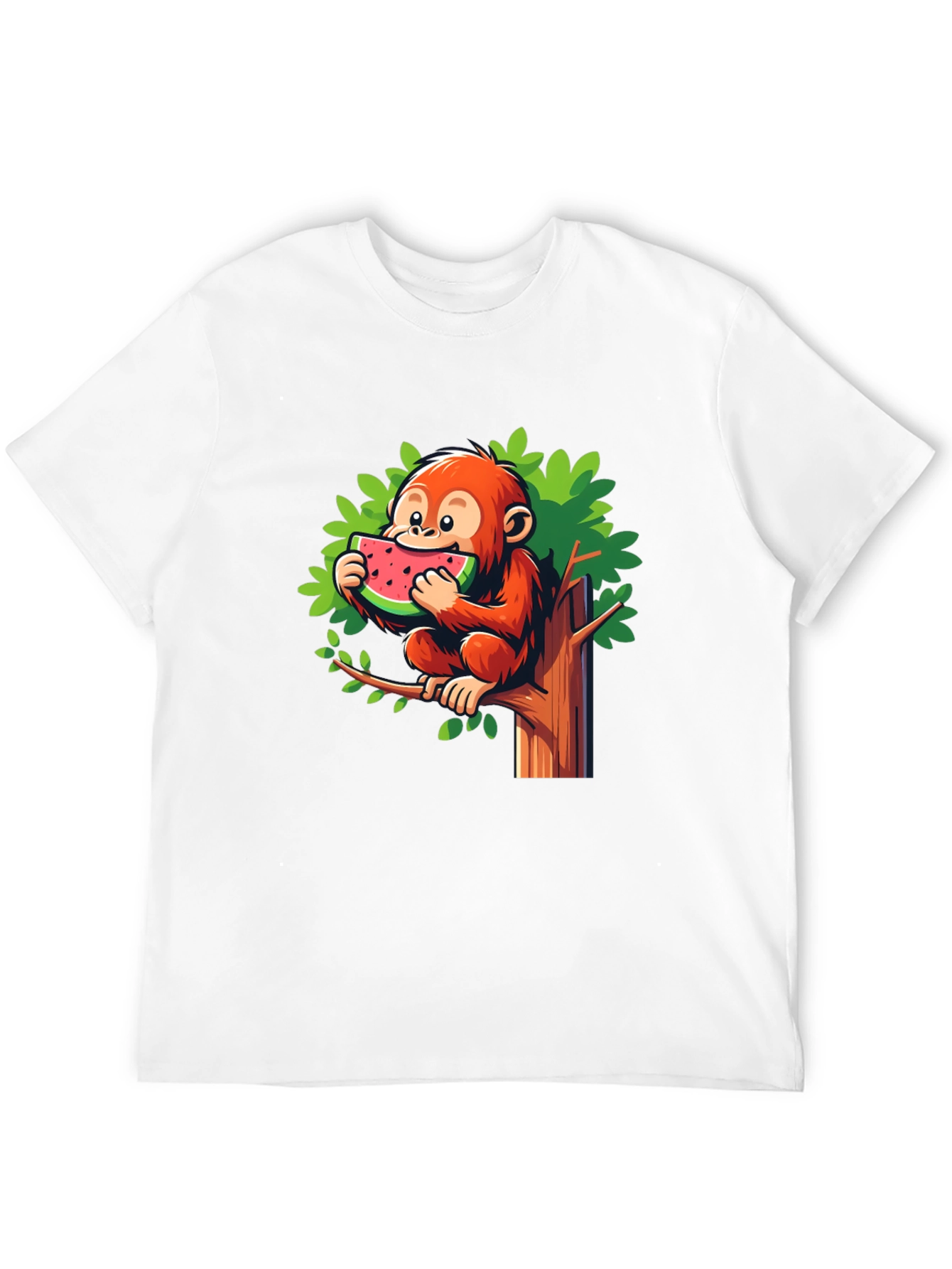 Monkey Eating Watermelon Graphic Tee - Fun & Unique!
