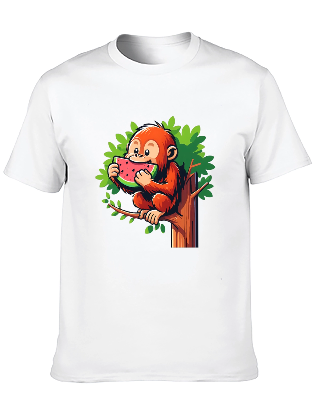 Monkey Eating Watermelon Graphic Tee - Fun & Unique!