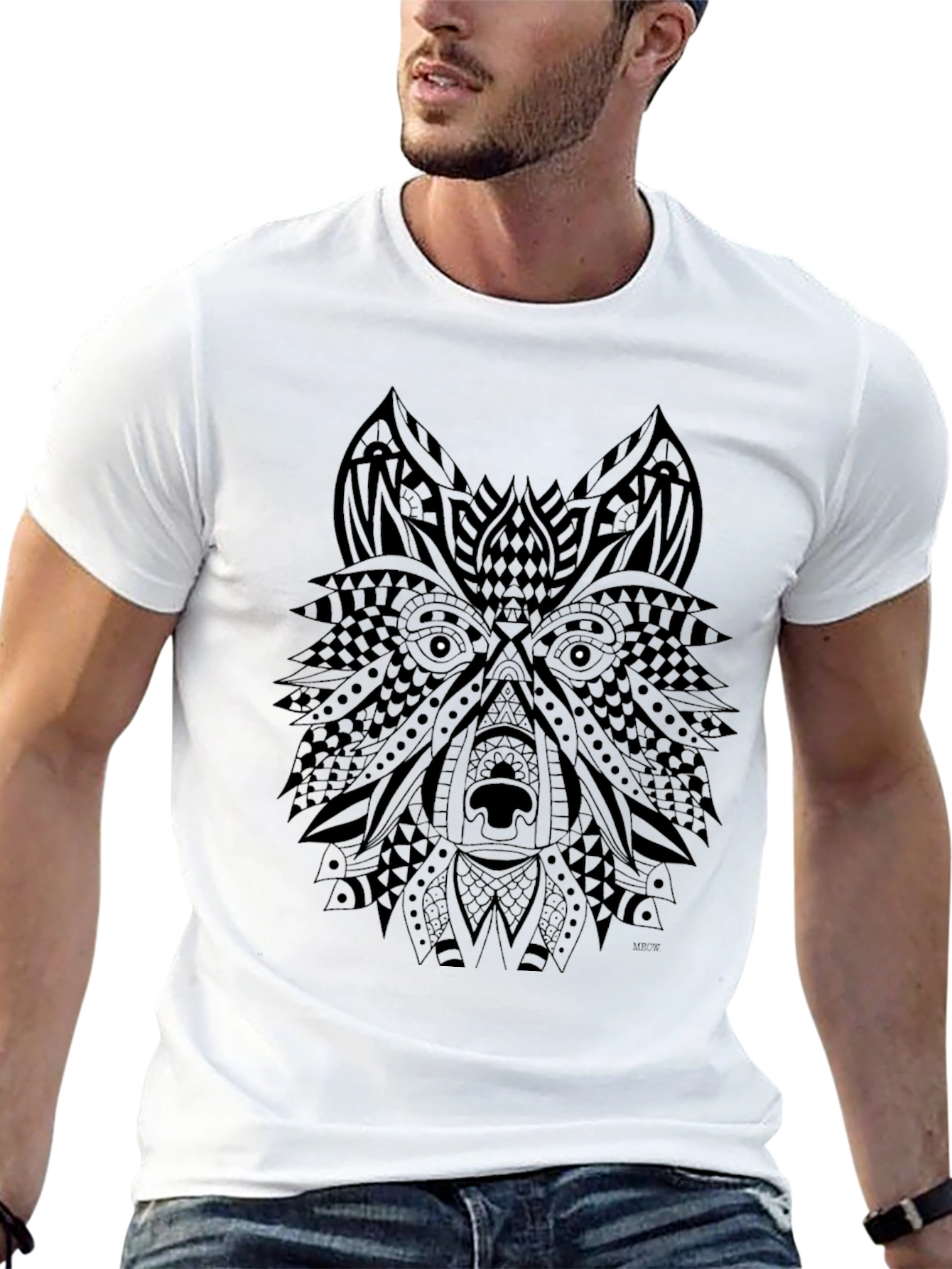 Wolf Graphic Tee - Black Cotton Blend