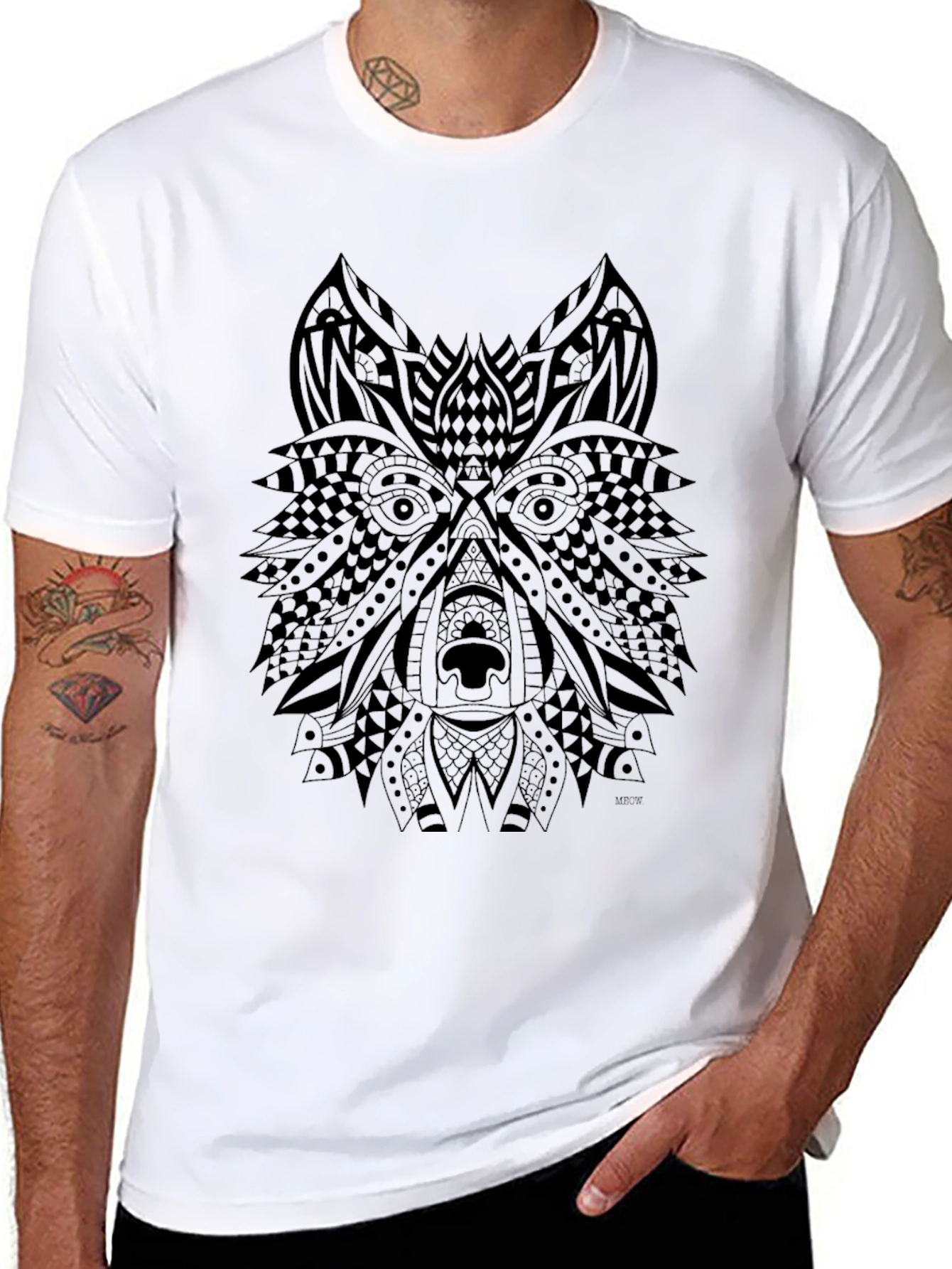 Wolf Graphic Tee - Black Cotton Blend