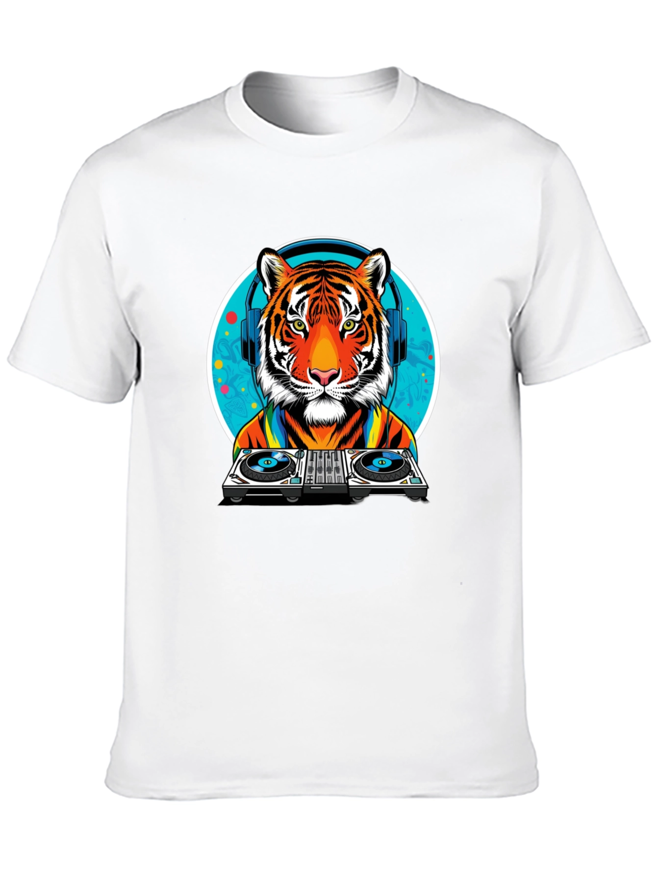 DJ Tiger Graphic Tee - Cool Animal Print