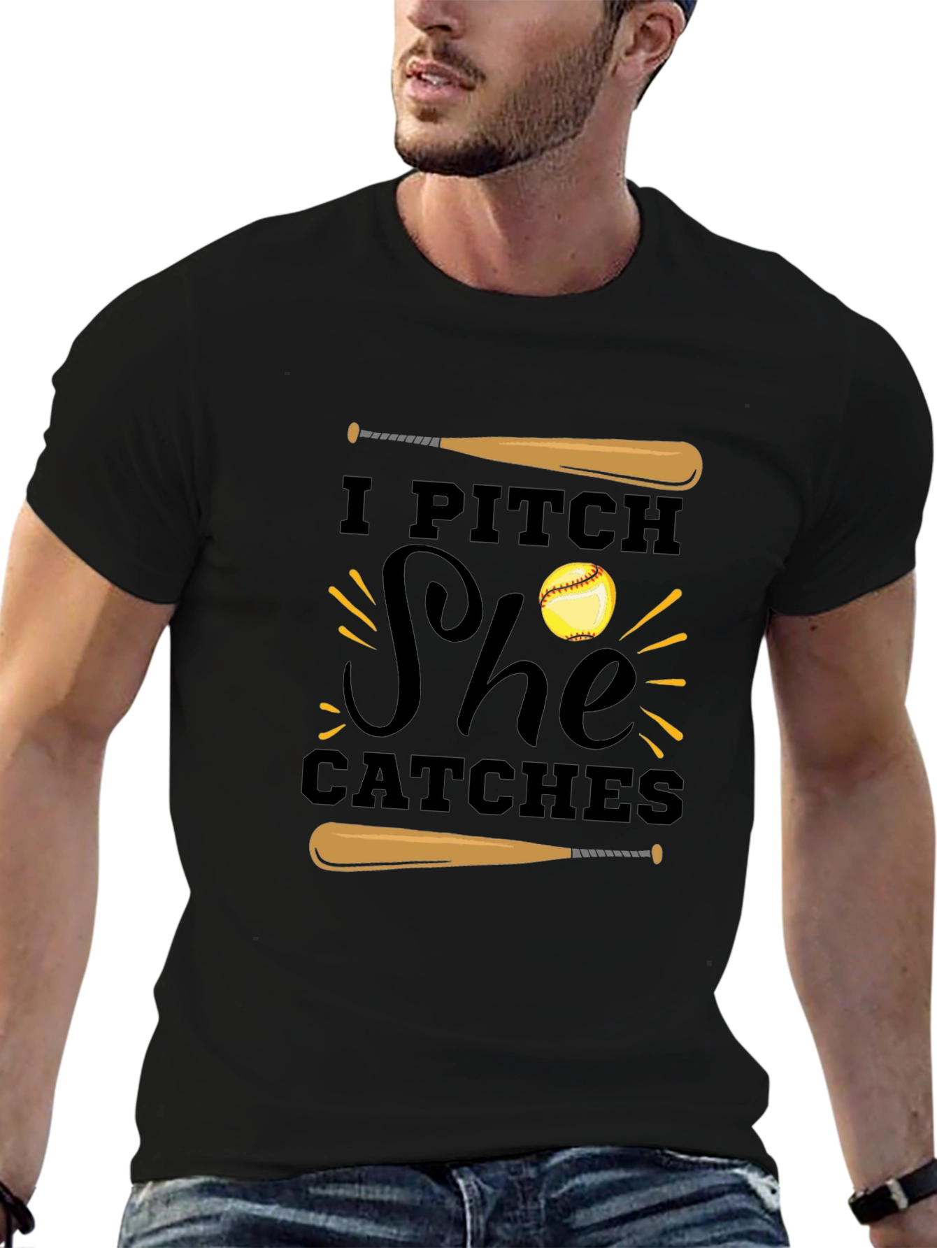 I Pitch She Catches Graphic T-Shirt