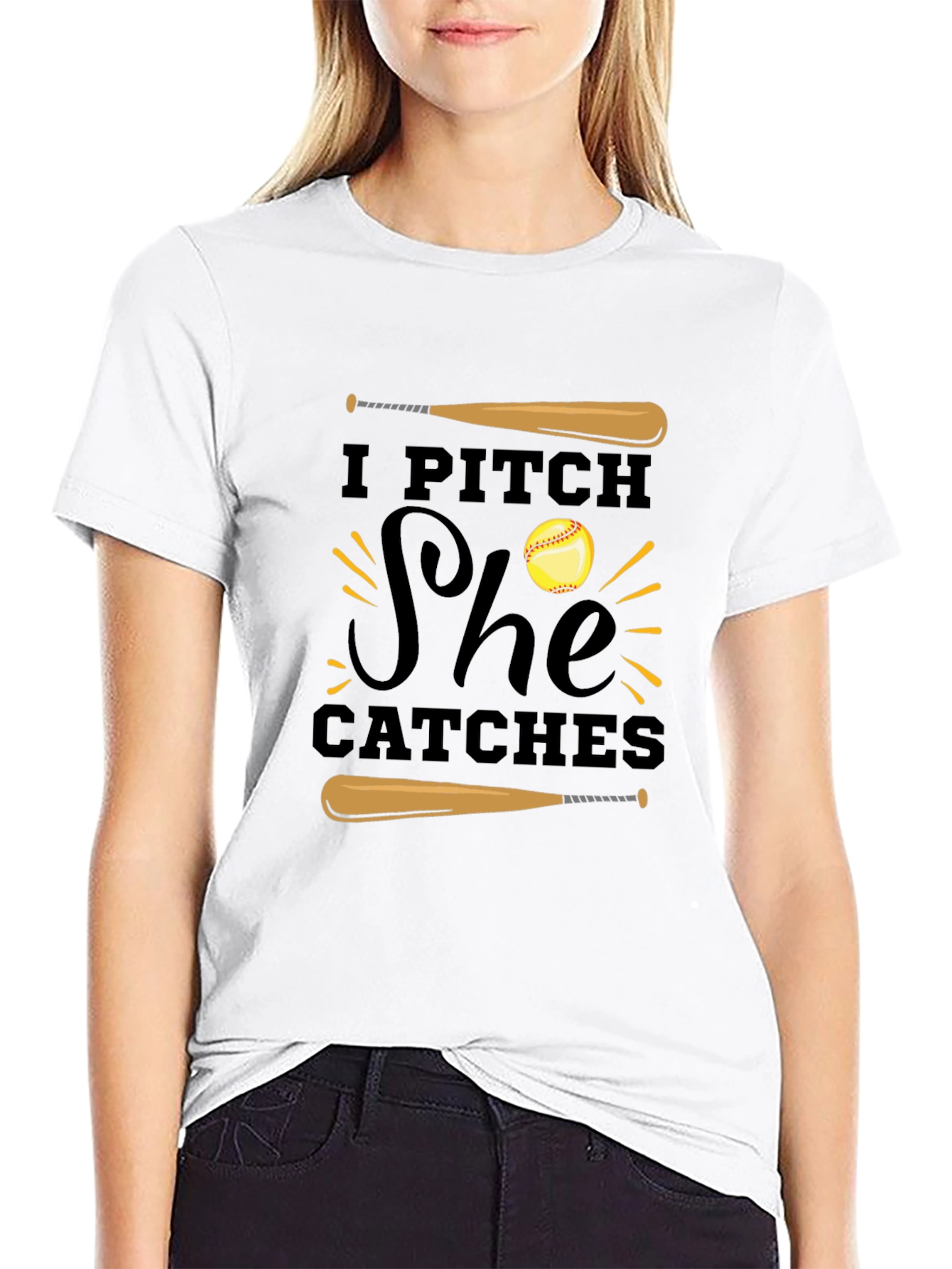 I Pitch She Catches Graphic T-Shirt