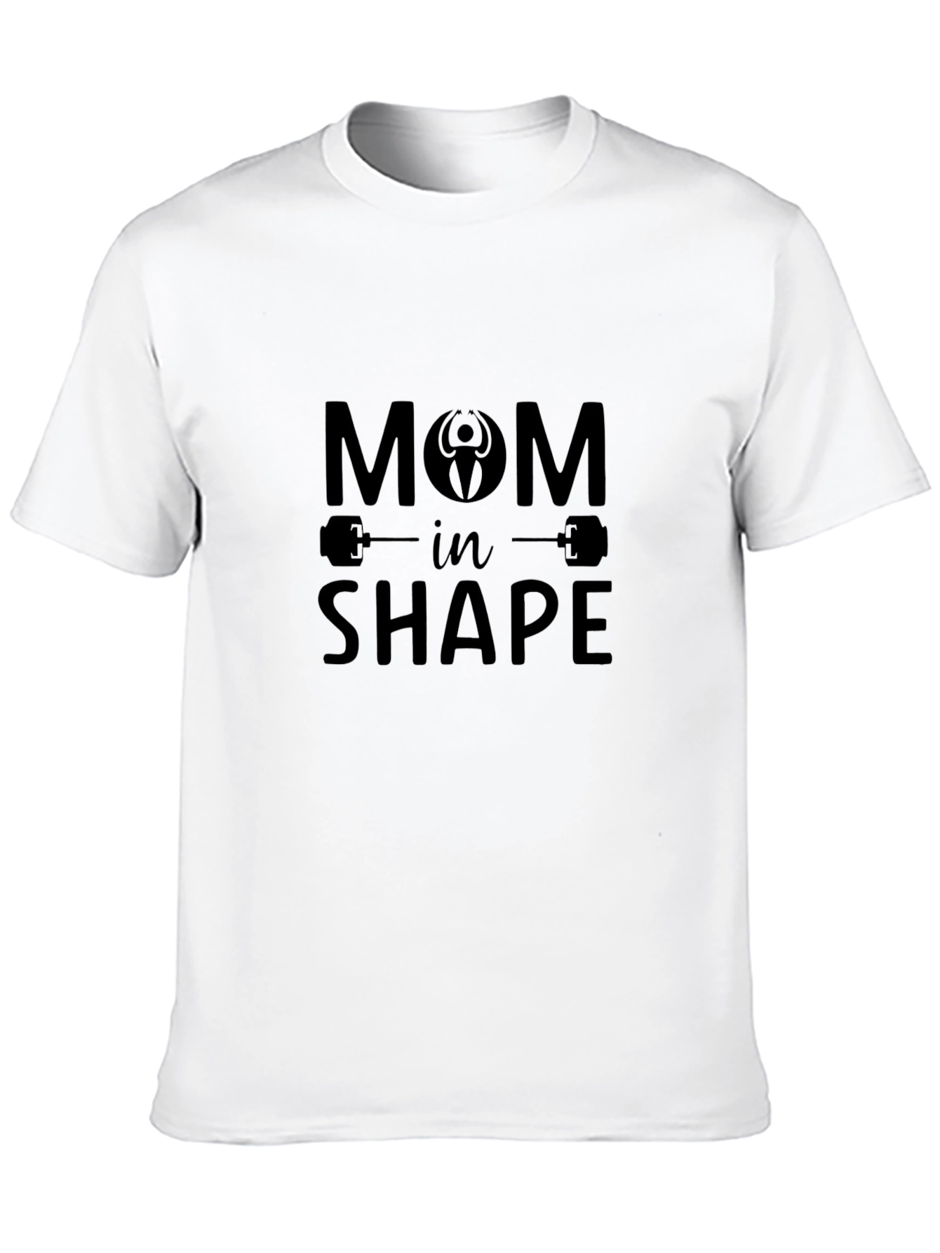 Mom in Shape Black Graphic T-Shirt Fitness Gym Tee