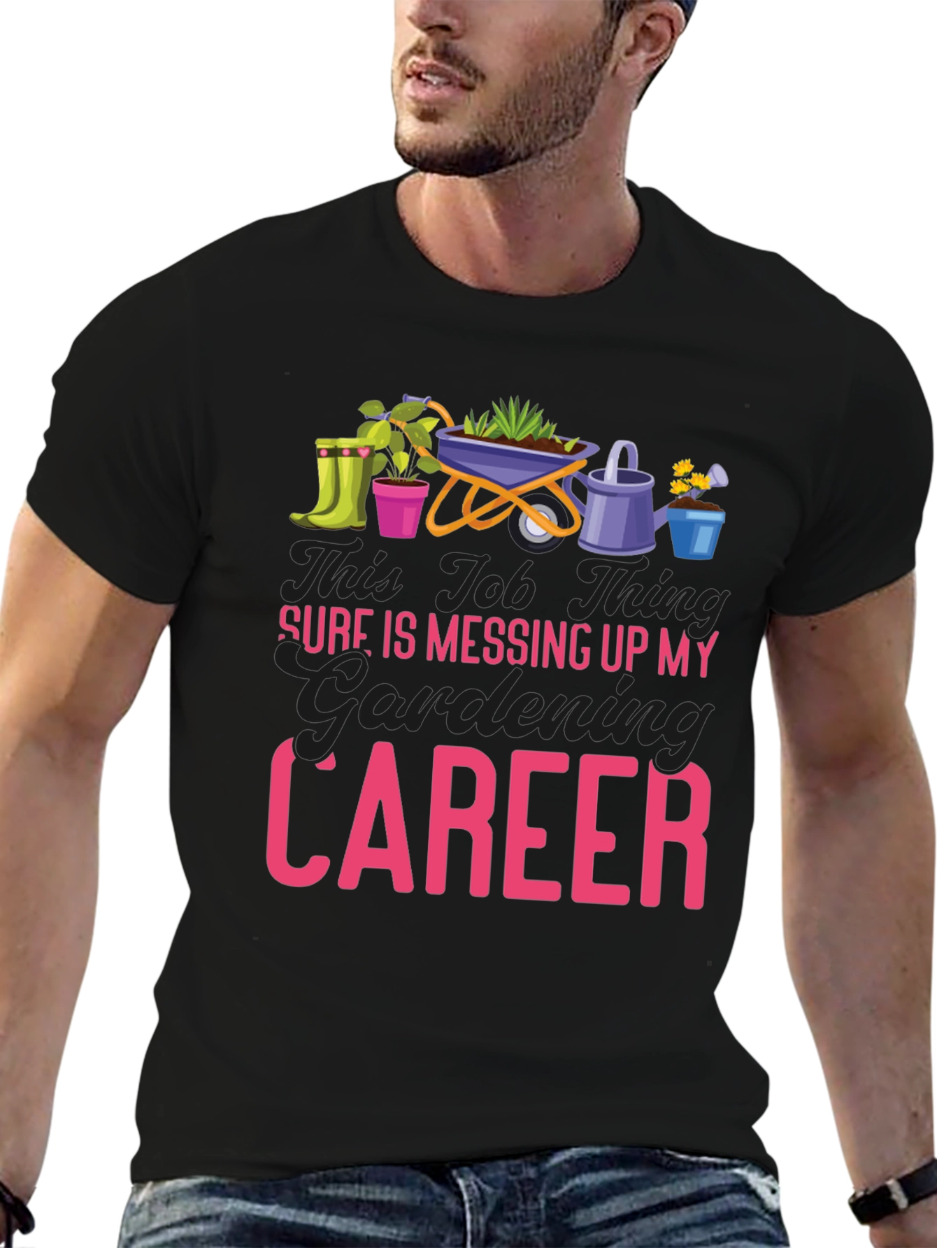 Gardening Career Graphic Tee - Black
