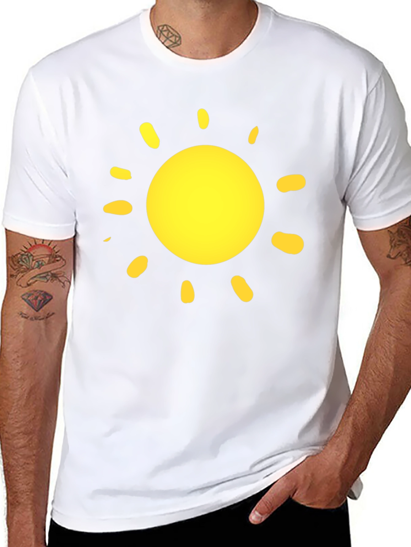 Sunny Day T-Shirt - Black Cotton Crew Neck