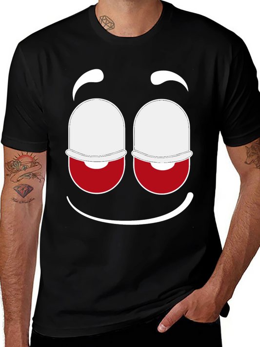 Funny Face Graphic Tee - Black Cotton Blend