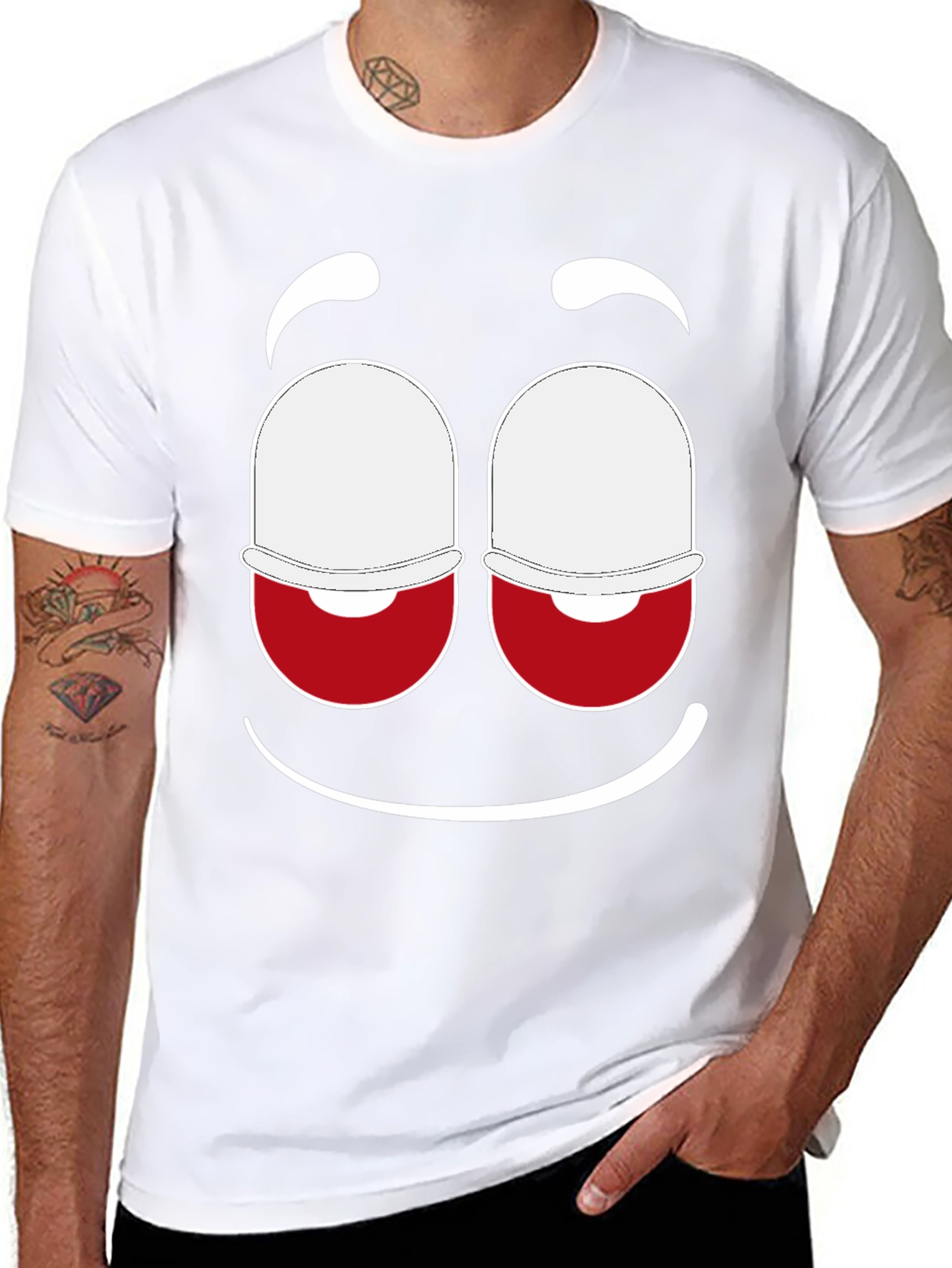 Funny Face Graphic Tee - Black Cotton Blend