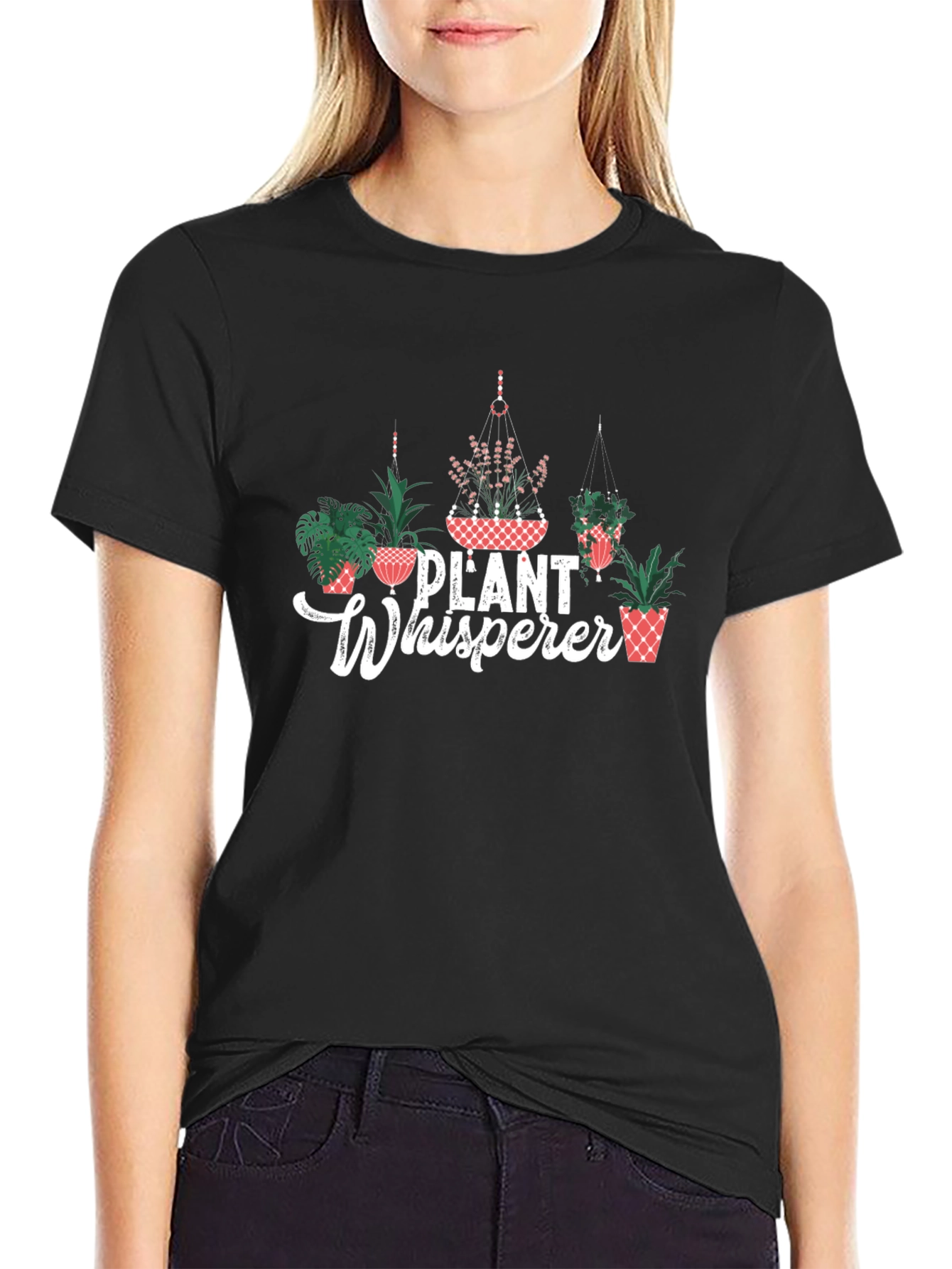 Plant Whisperer Graphic Tee - Black Cotton