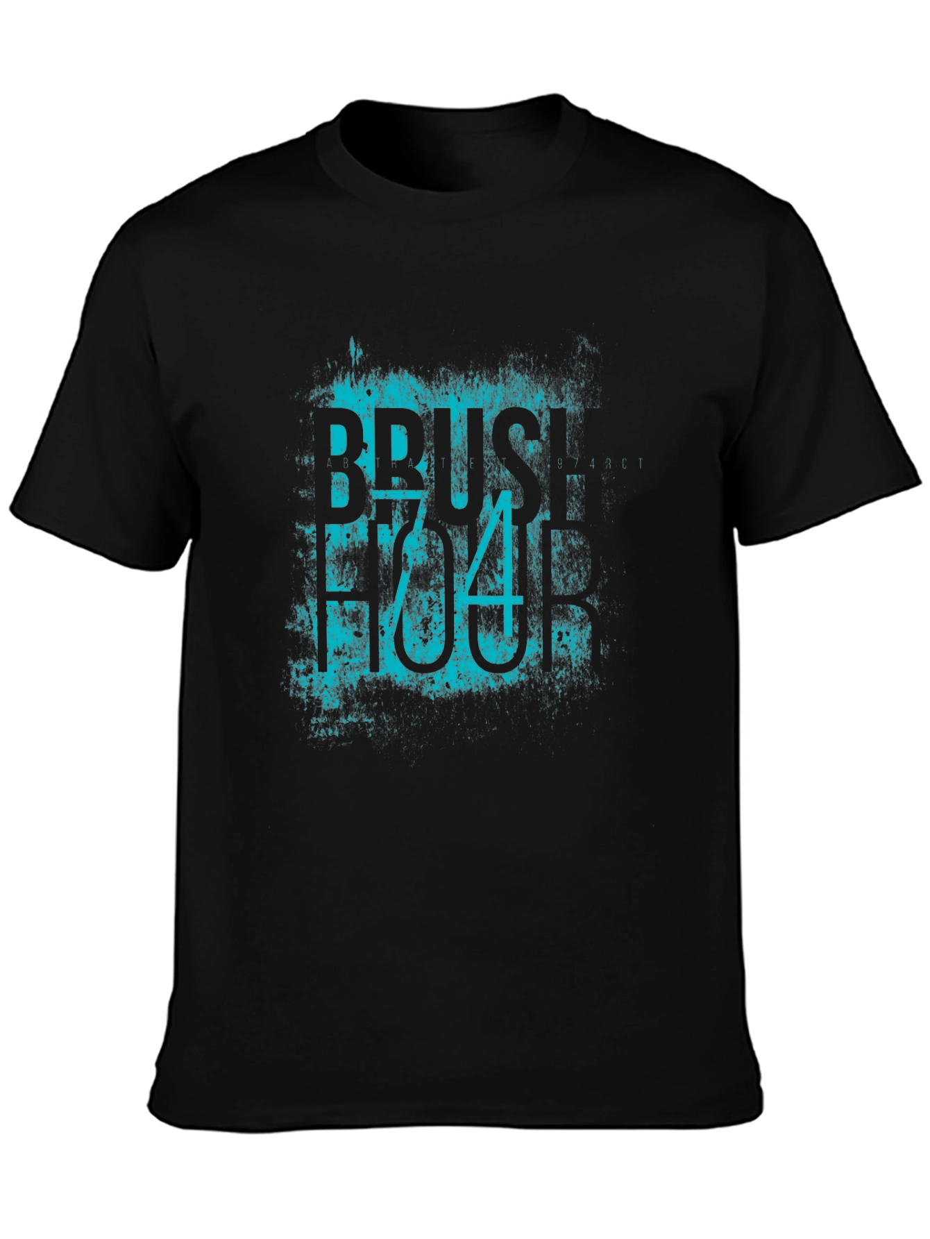 Brush Stroke Tee - Black Cotton Blend T-Shirt