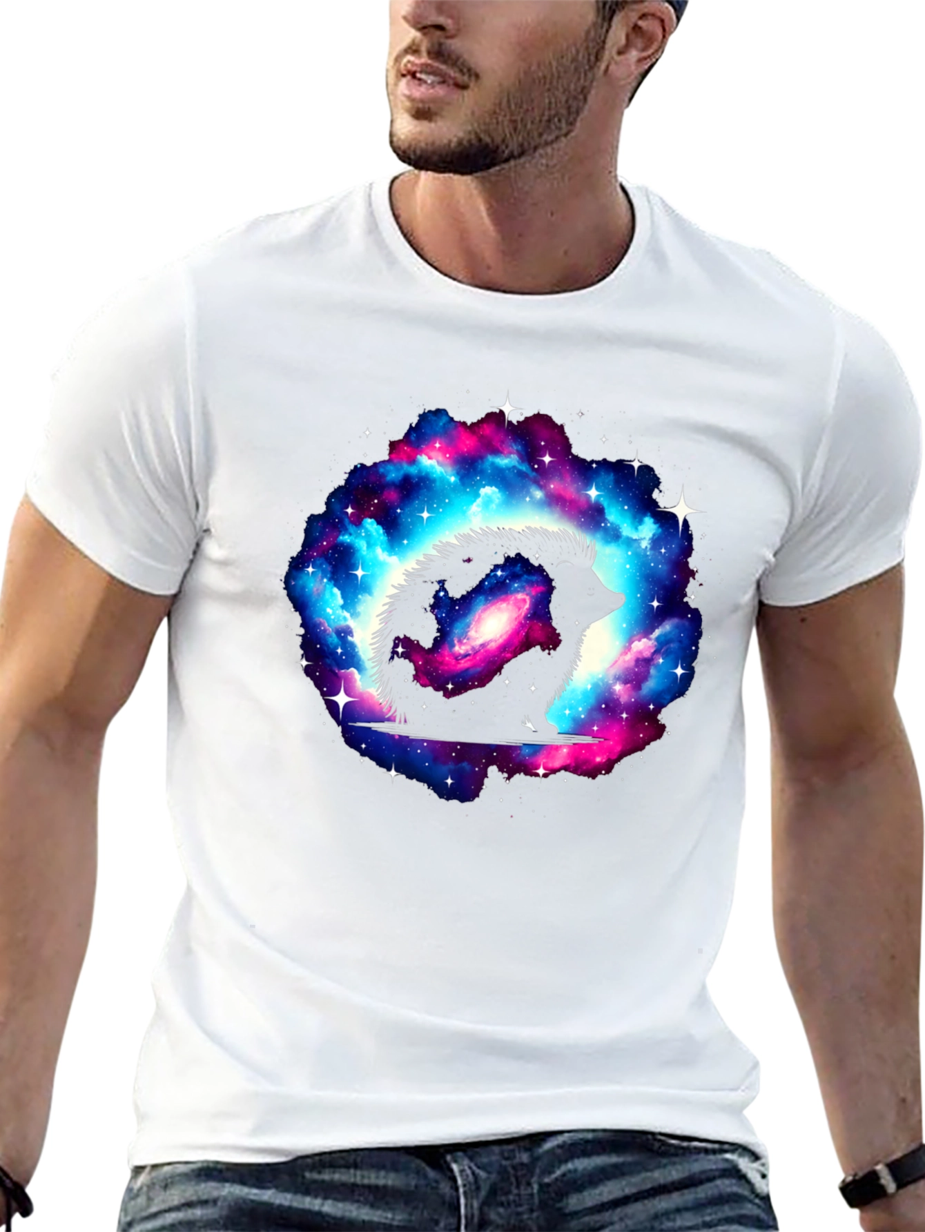 Galaxy Hedgehog Black T-Shirt
