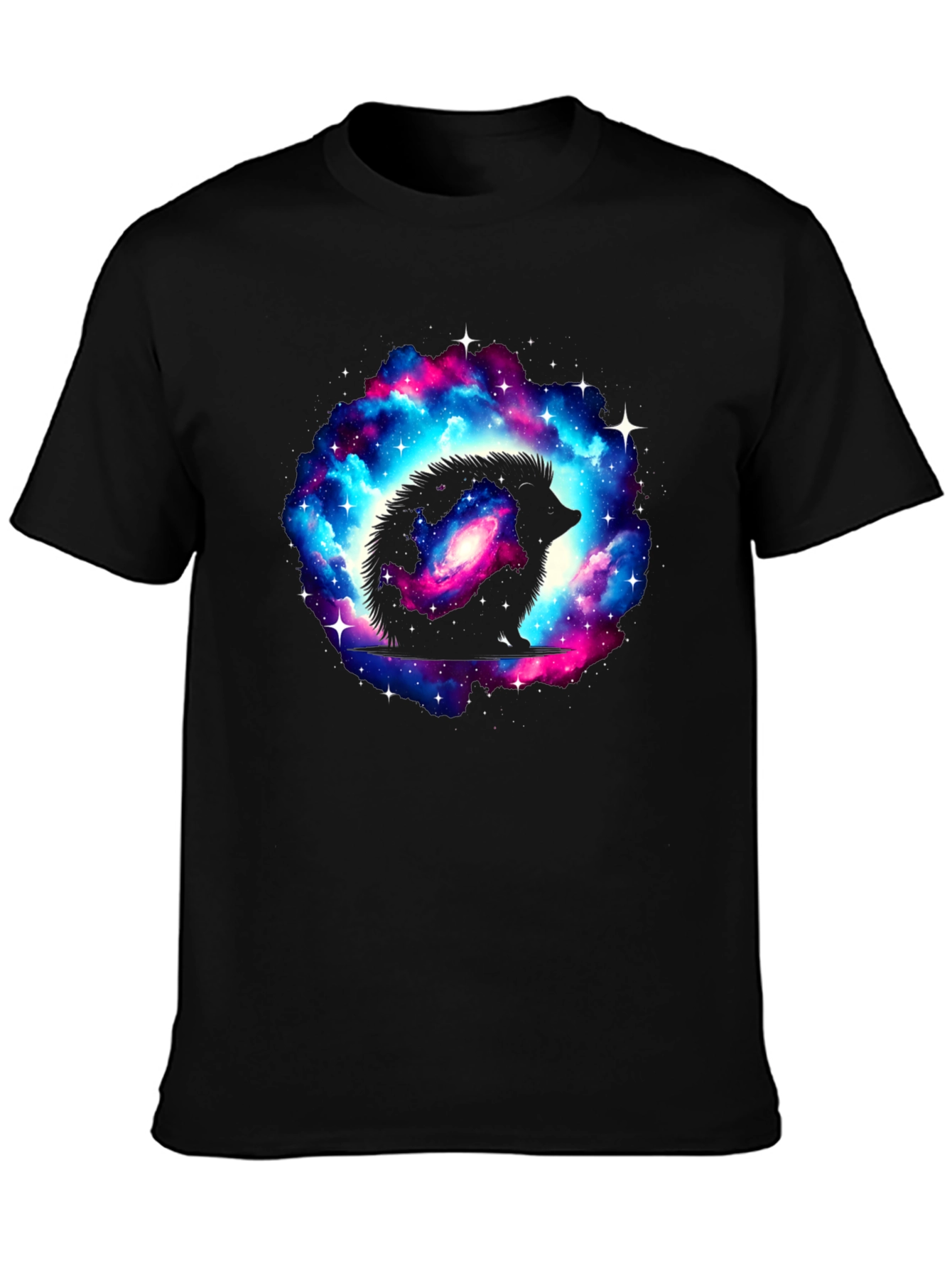 Galaxy Hedgehog Black T-Shirt