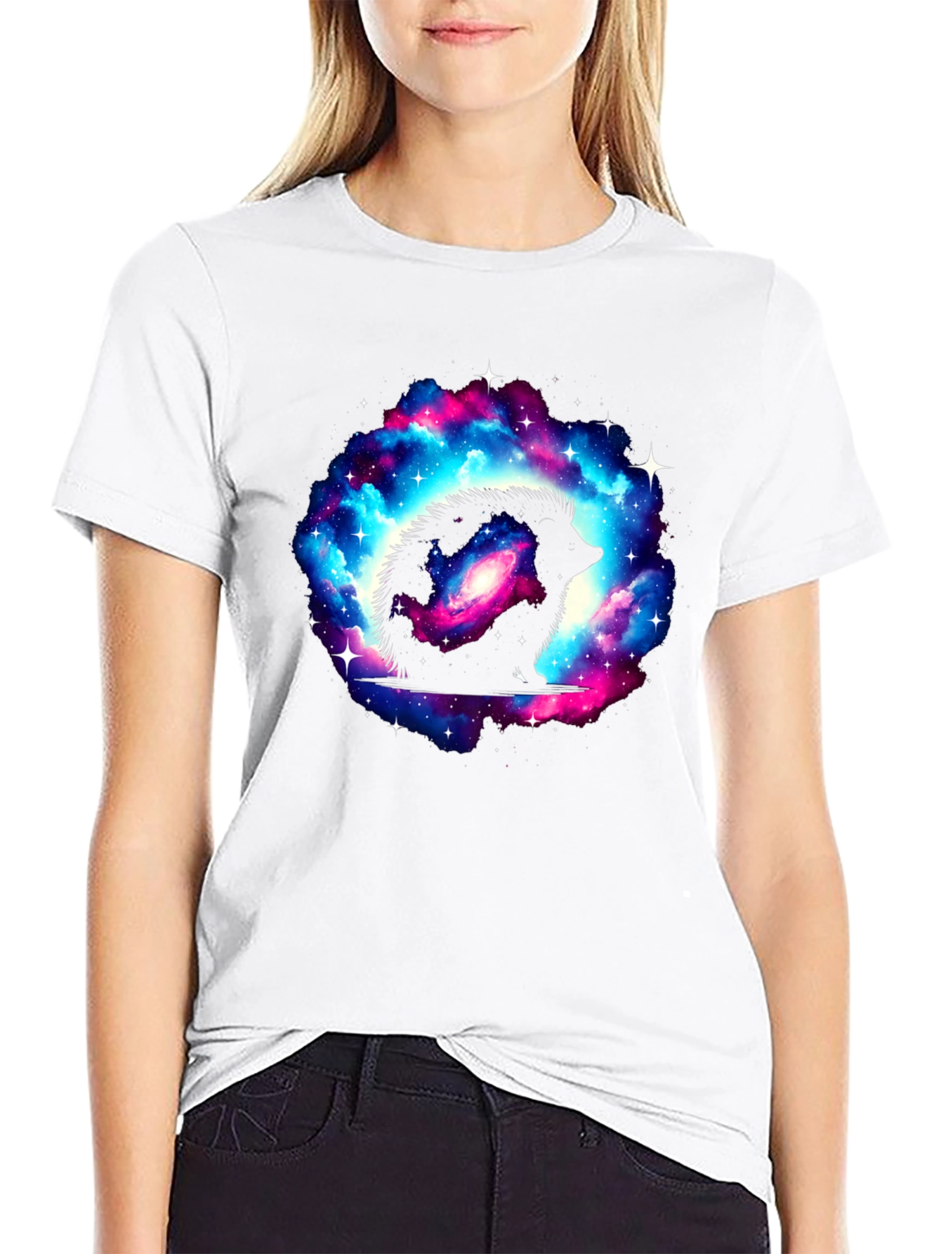 Galaxy Hedgehog Black T-Shirt