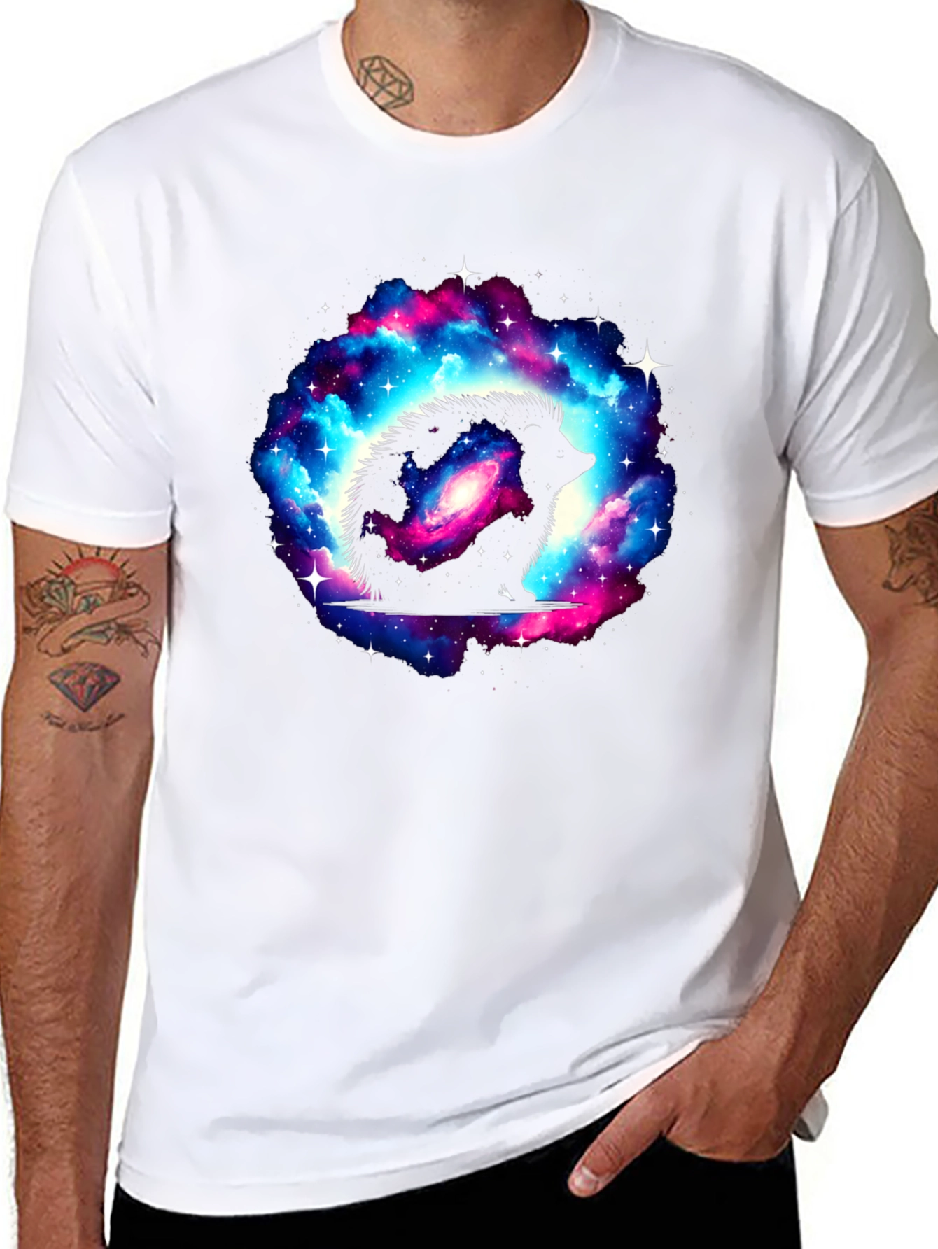 Galaxy Hedgehog Black T-Shirt