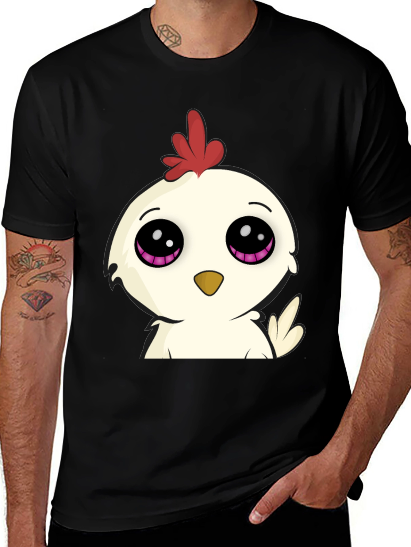 Cute Cartoon Chicken Graphic T-Shirt